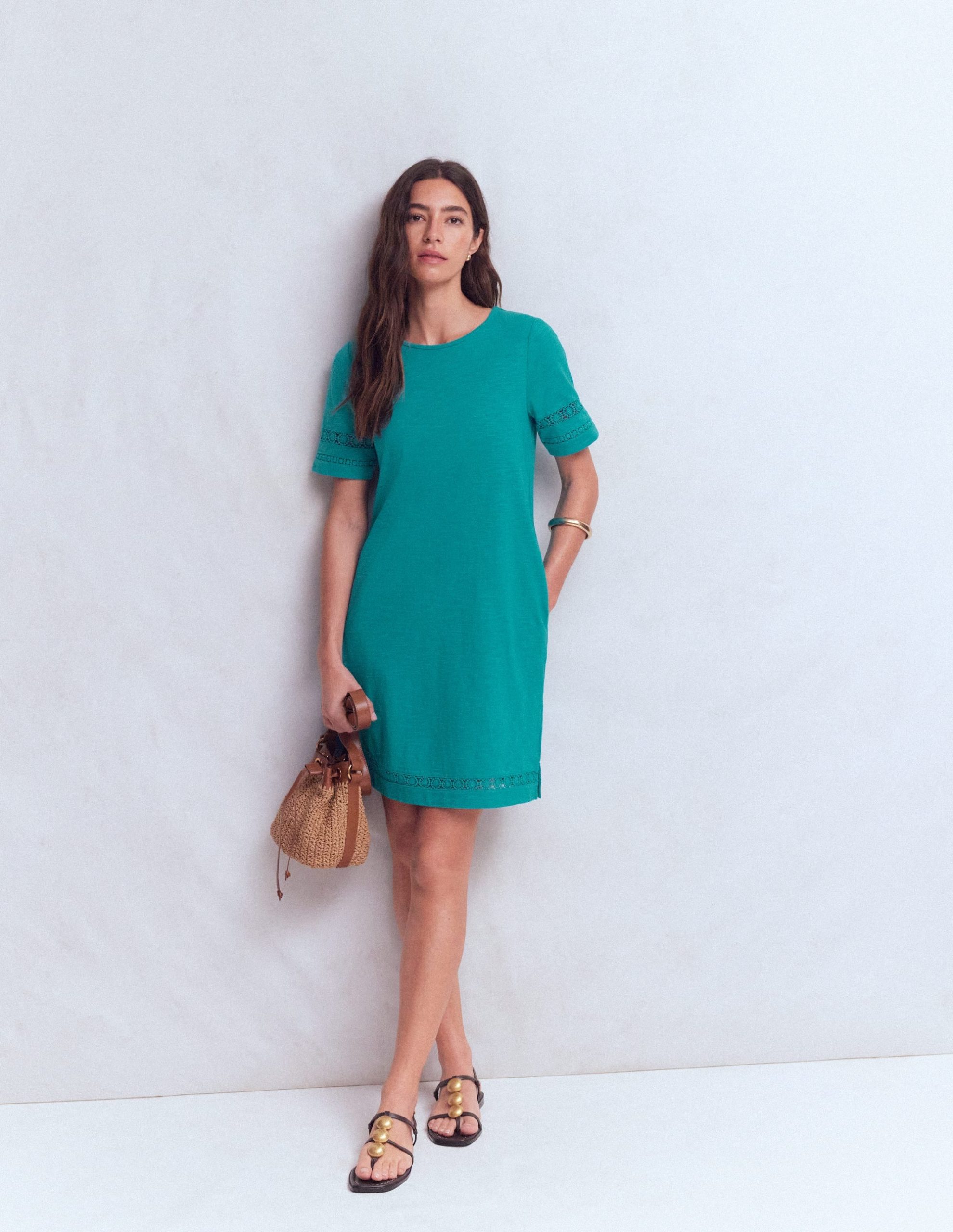 Hattie Jersey T-shirt Dress-Glaze Blue - Image 5