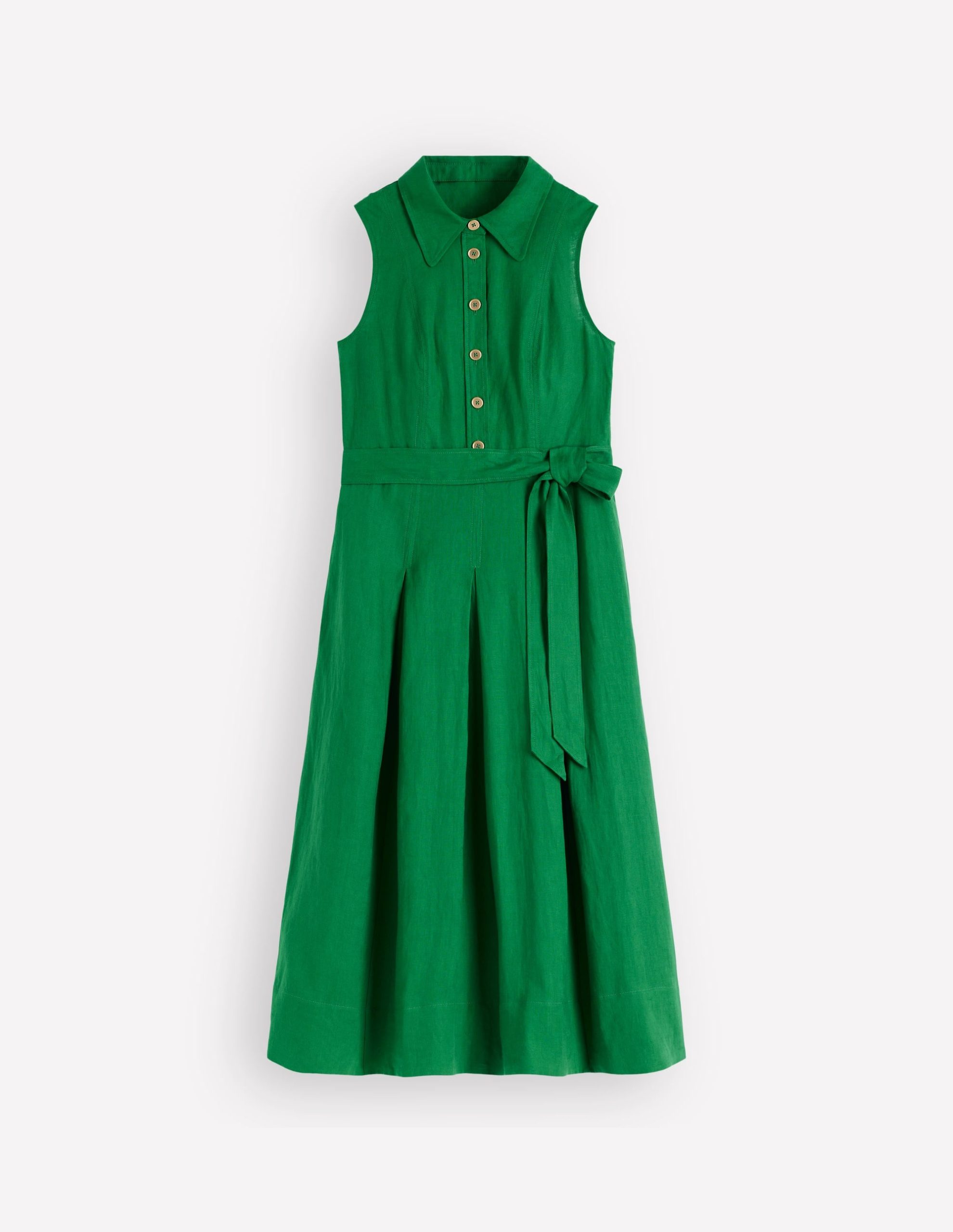 Belinda Linen Shirt Dress-Fresh Green - Image 6