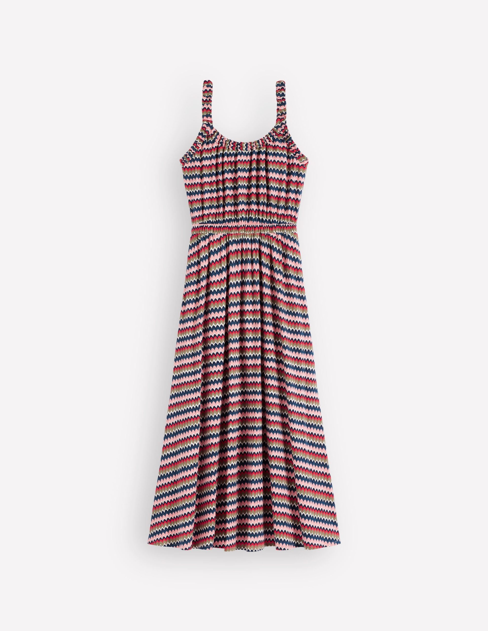 Scoop Neck Jersey Dress-Multi. Zigzag Ripple - Image 5