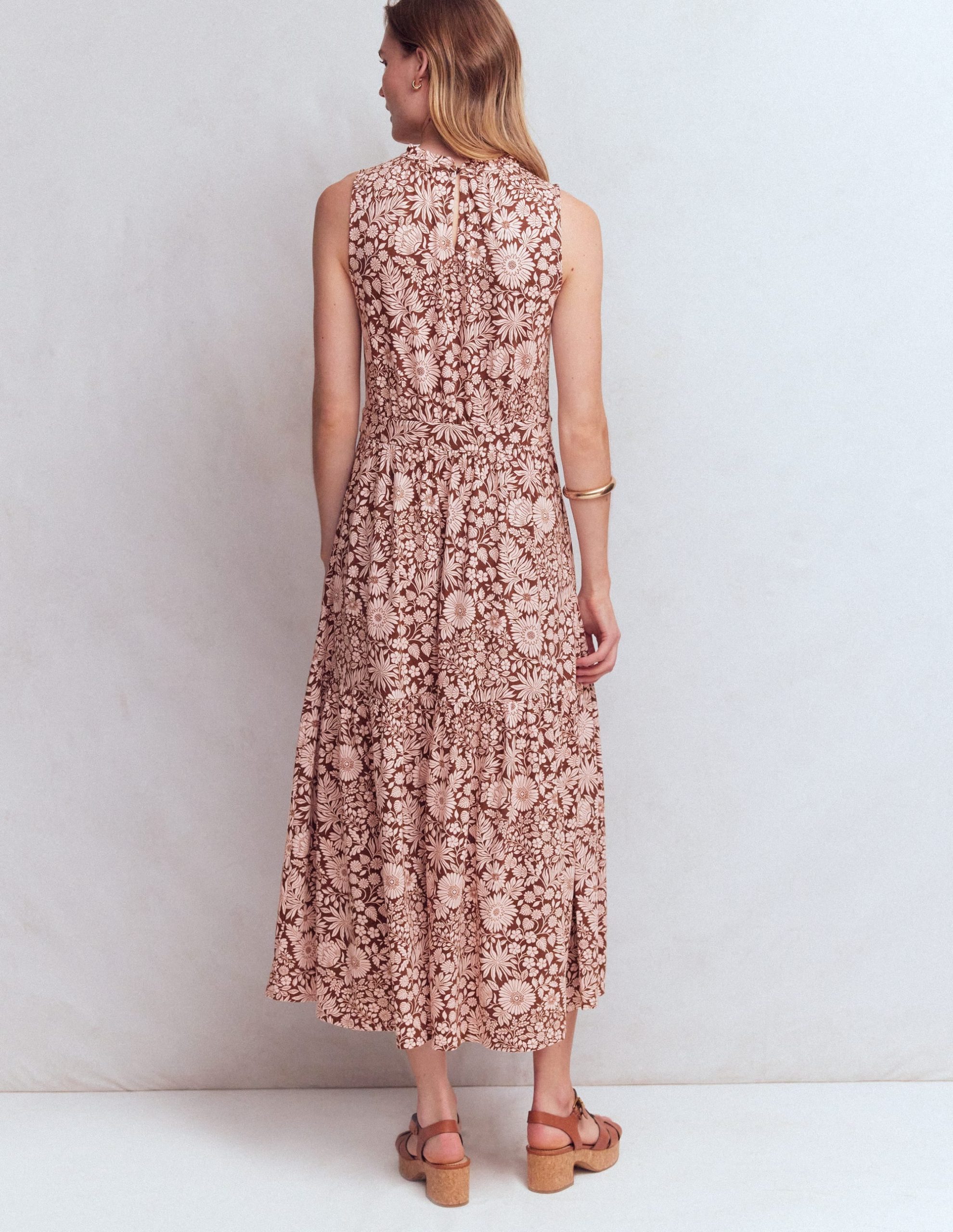 Camalie Jersey Maxi Dress-Raw Umber. Flowerbed Bloom - Image 3