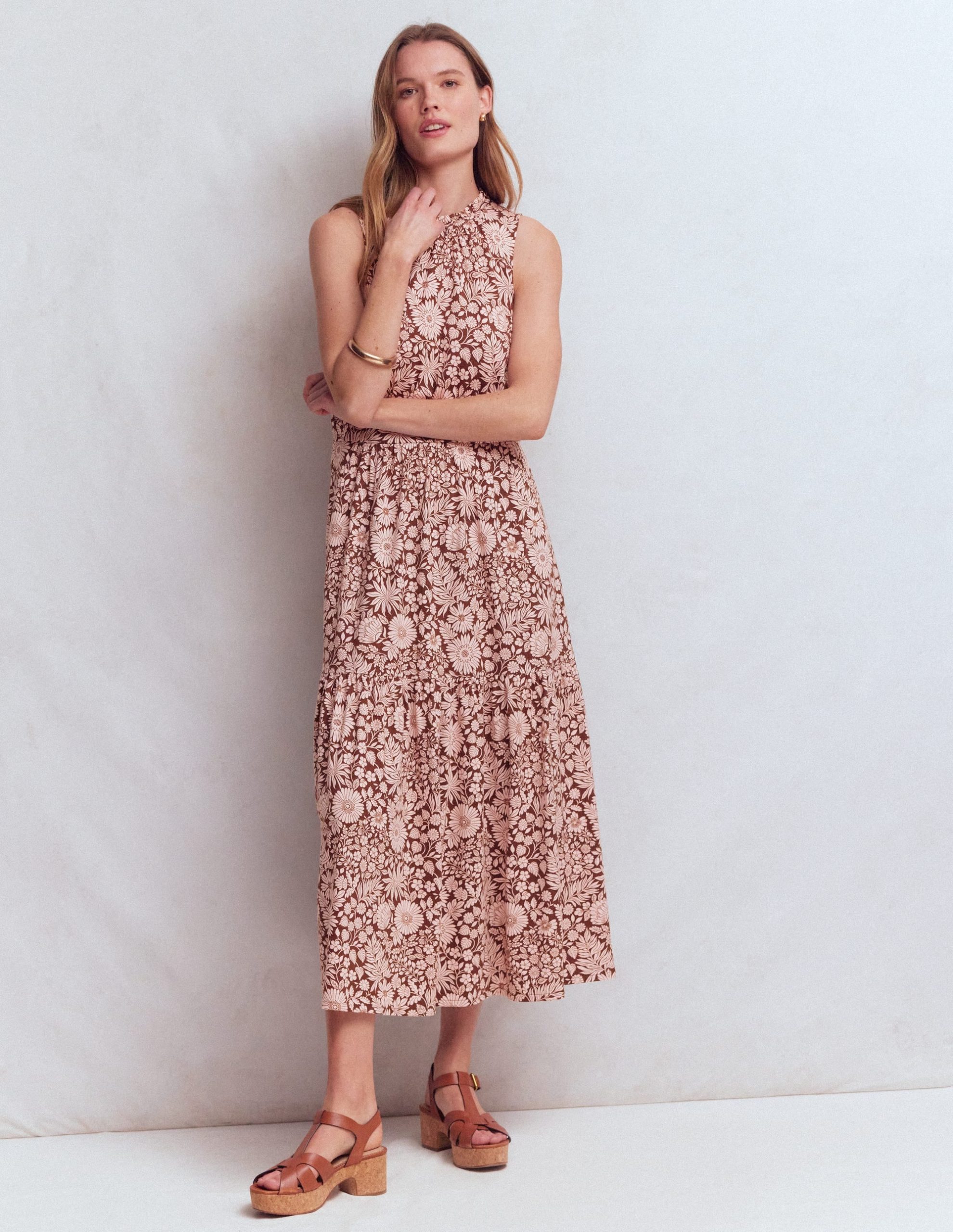Camalie Jersey Maxi Dress-Raw Umber. Flowerbed Bloom - Image 4