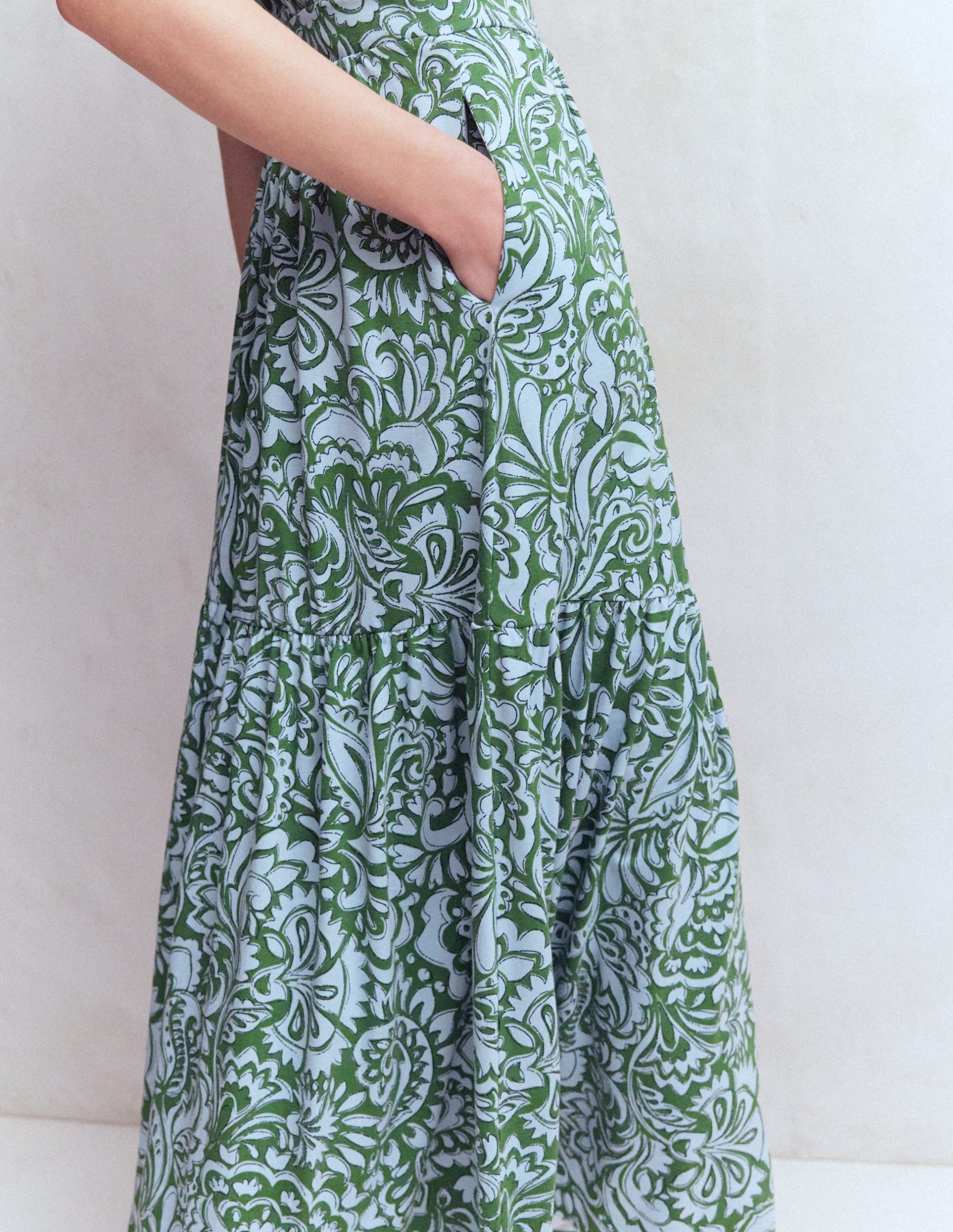 Camalie Jersey Maxi Dress-Green. Elaborate Gardenia - Image 2
