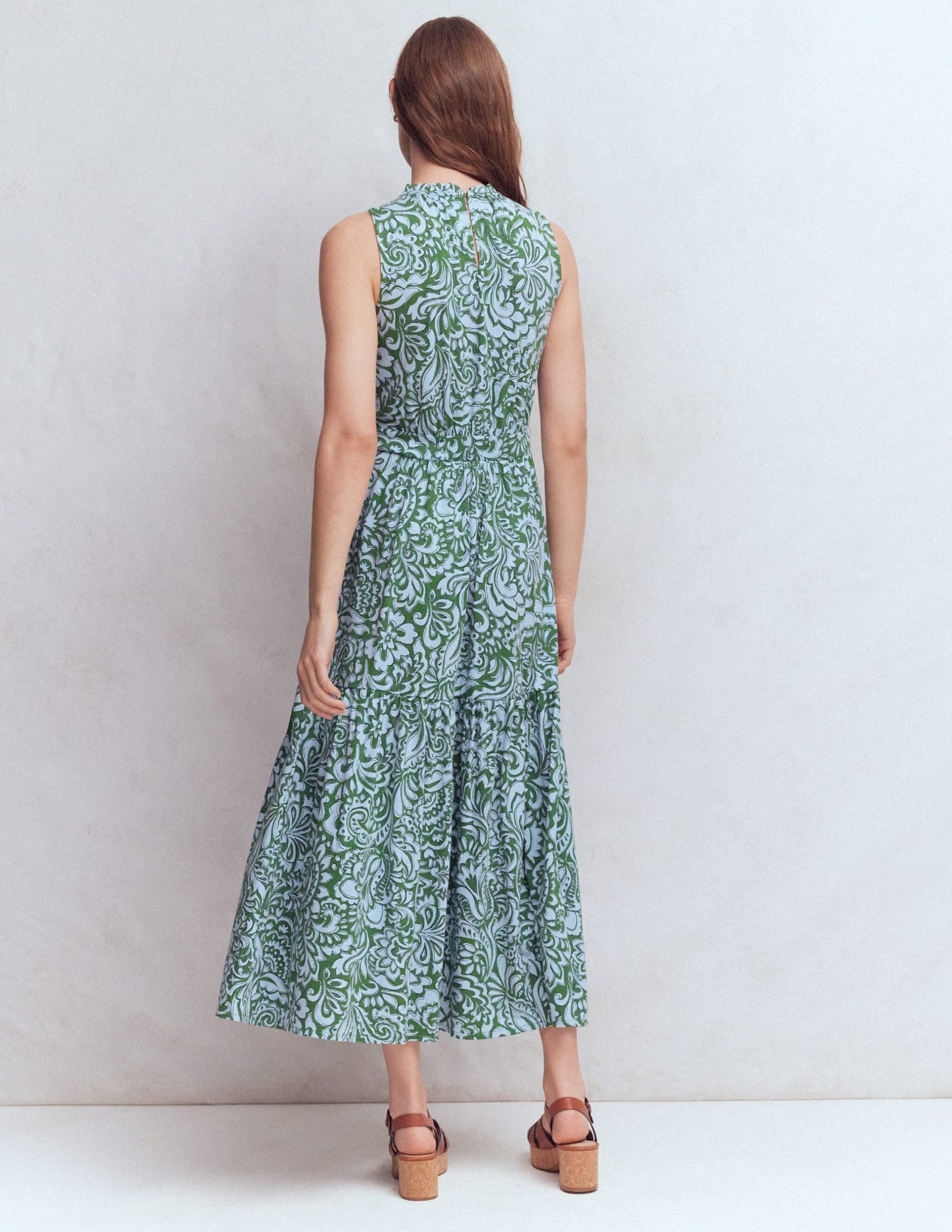 Camalie Jersey Maxi Dress-Green. Elaborate Gardenia - Image 3