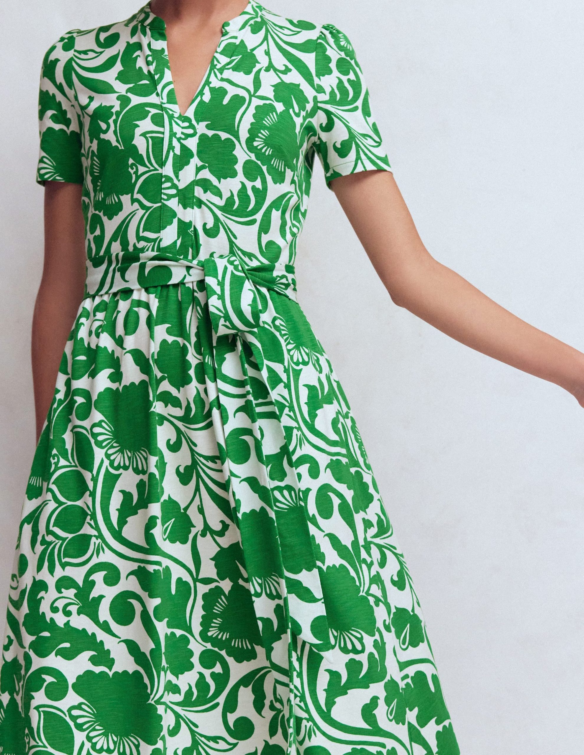 Naomi Jersey Midi Dress-Emerald. Flourishing Meadow - Image 2