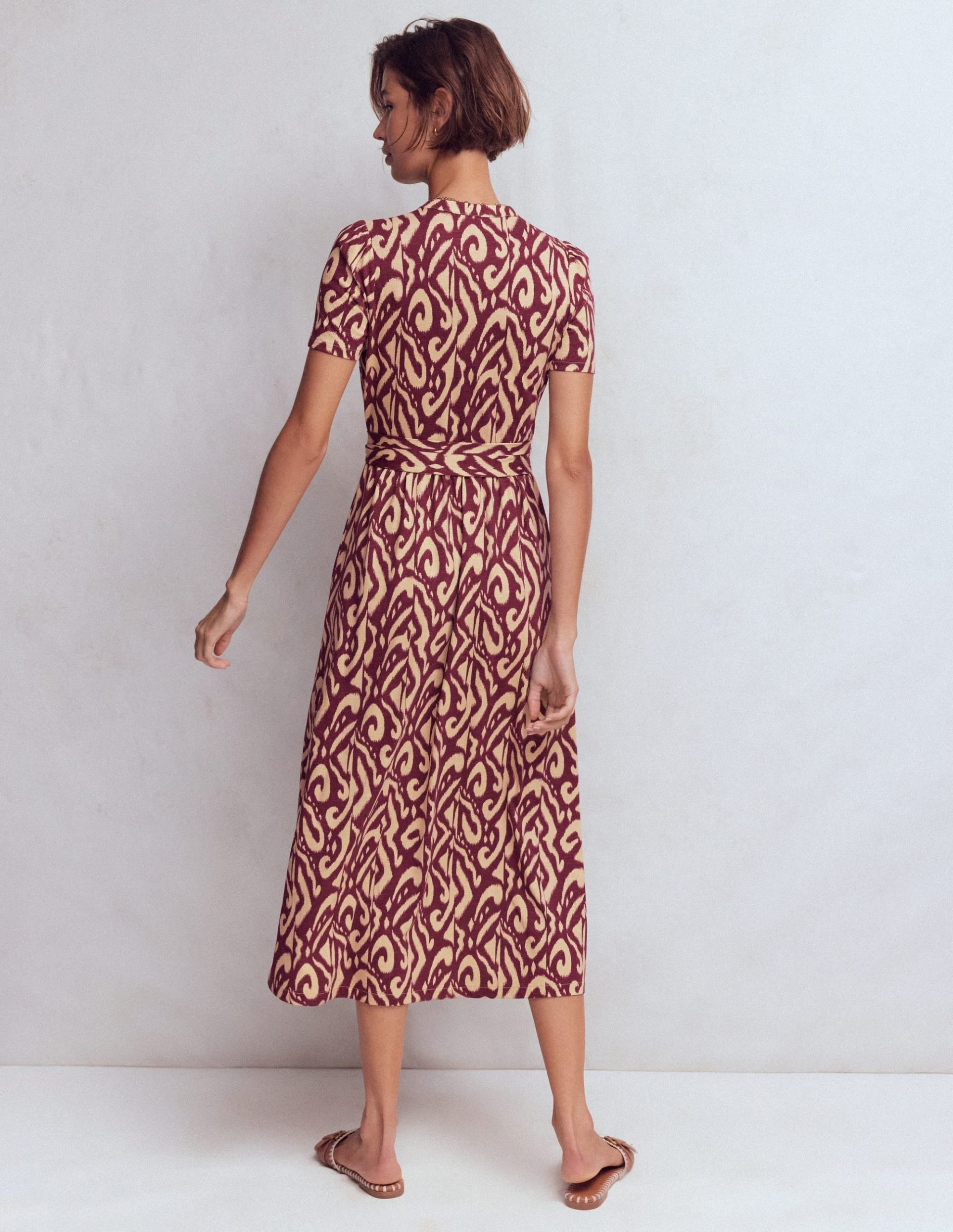 Naomi Jersey Midi Dress-Deep Wisteria. Ikat - Image 3