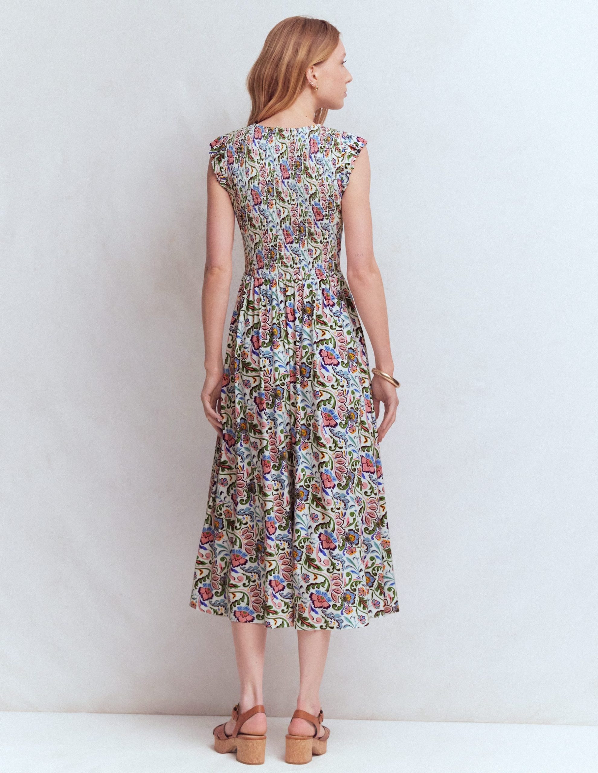 Smocked Jersey Midi Dress-Multi. Flourishing Meadow - Image 3