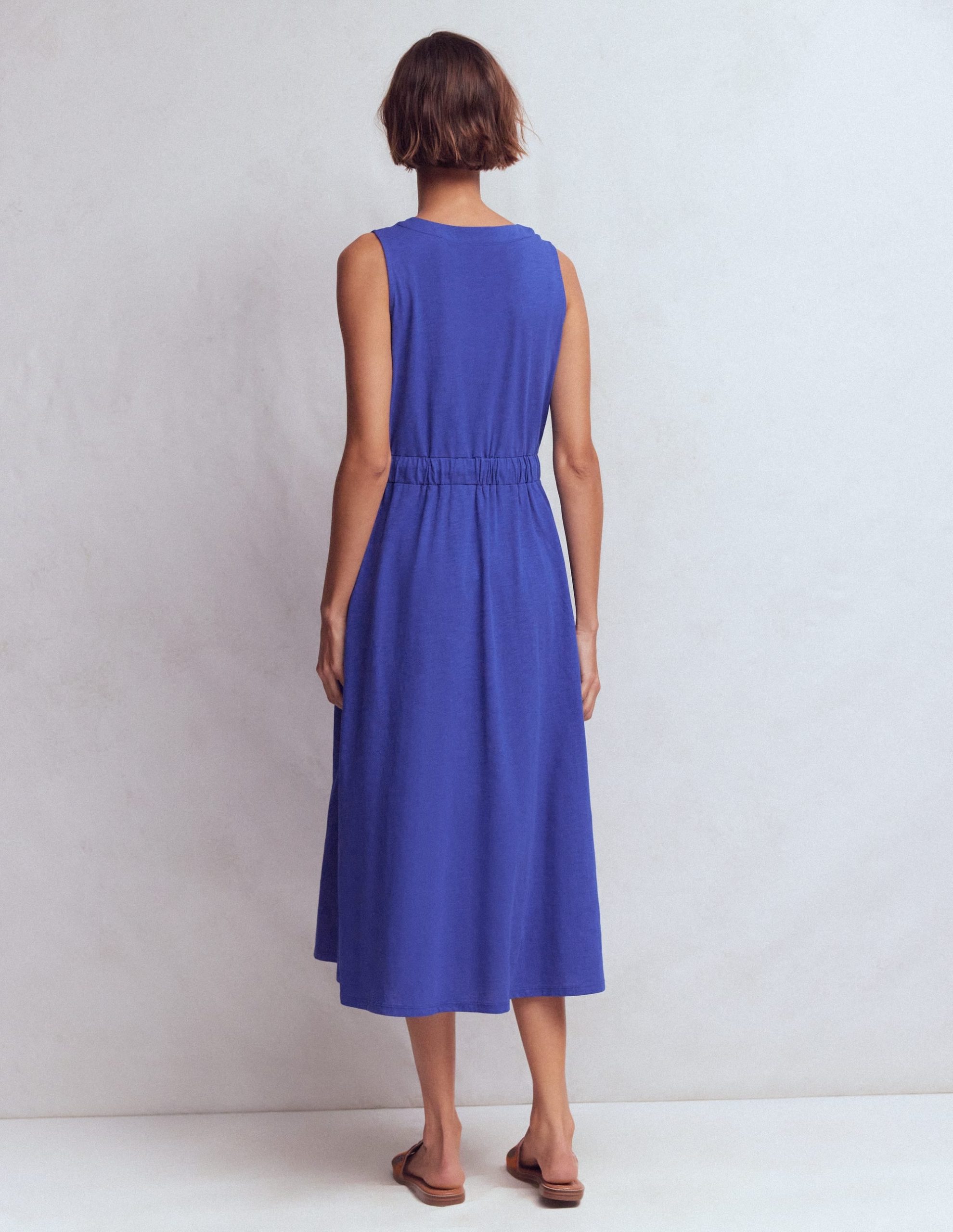 Delphine Midi Sleeveless Dress-Sapphire Blue - Image 3