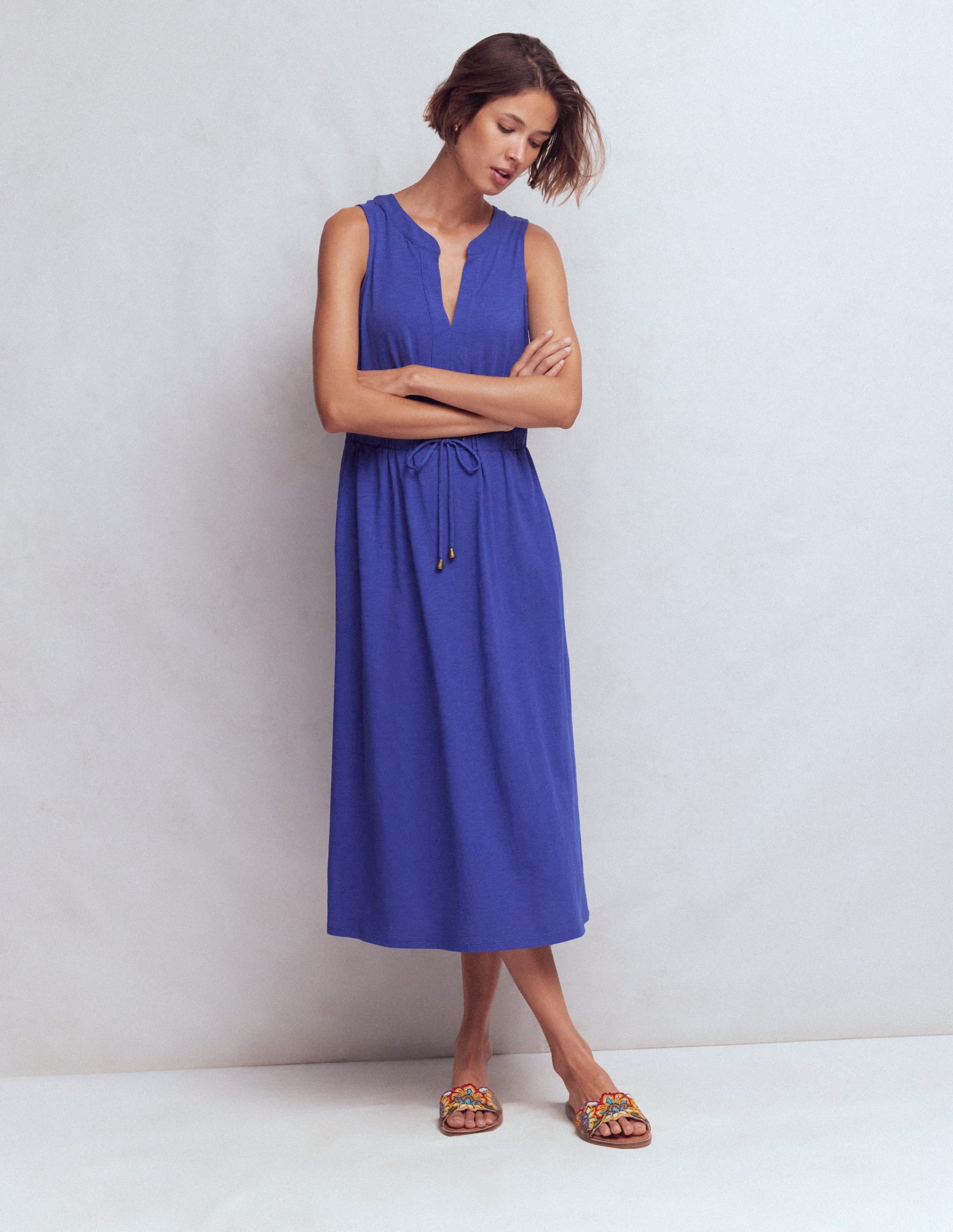 Delphine Midi Sleeveless Dress-Sapphire Blue - Image 4
