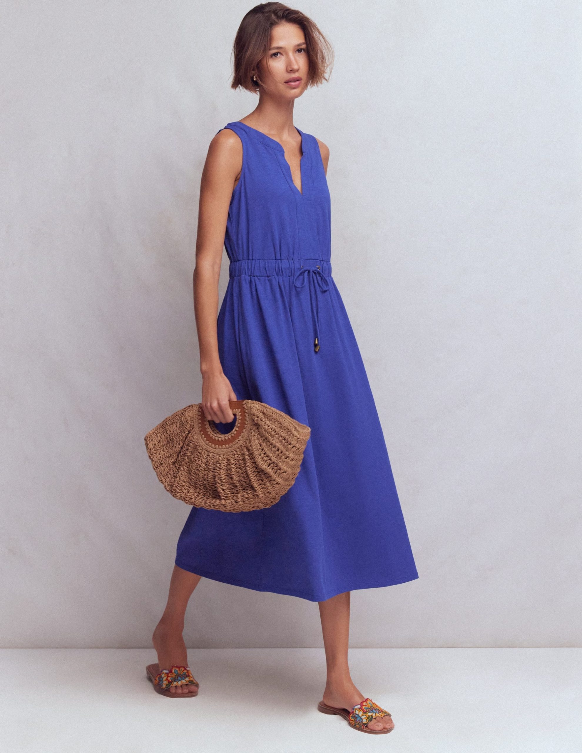 Delphine Midi Sleeveless Dress-Sapphire Blue - Image 5