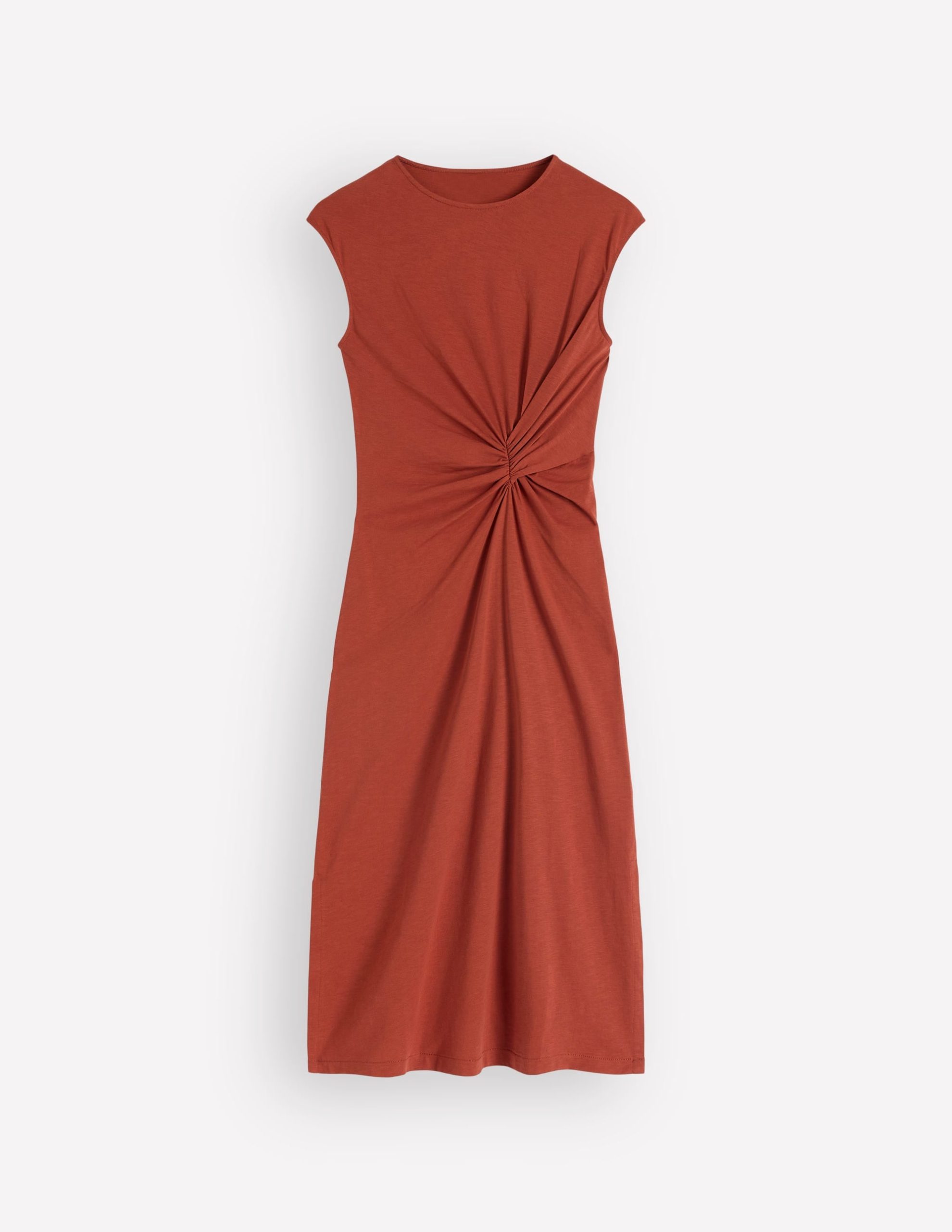 Delilah Twisted Midi Dress-Burnt Orange - Image 5
