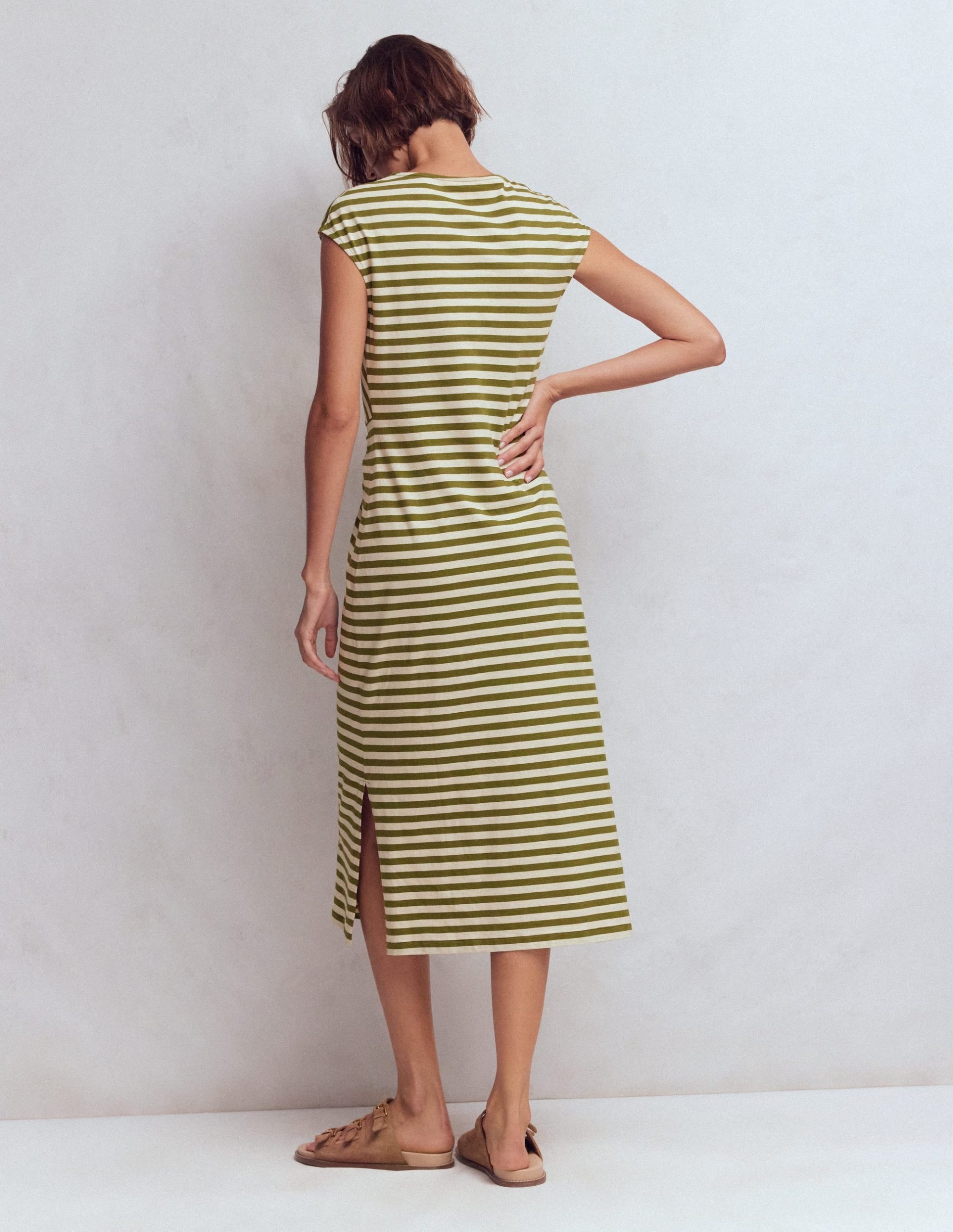 Delilah Twisted Midi Dress-Stripe - Image 3