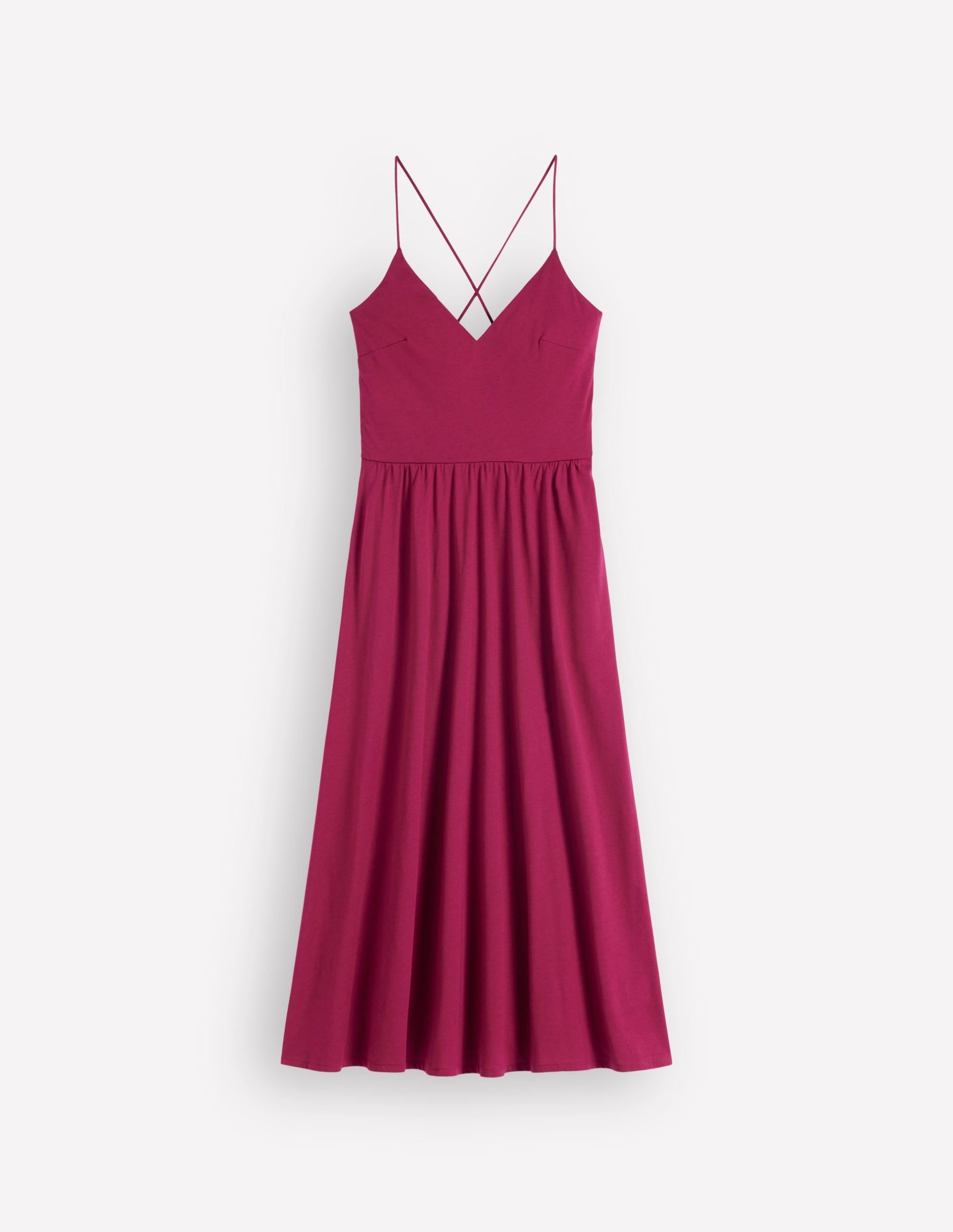 Cross Back Jersey Dress-Beet Red - Image 6