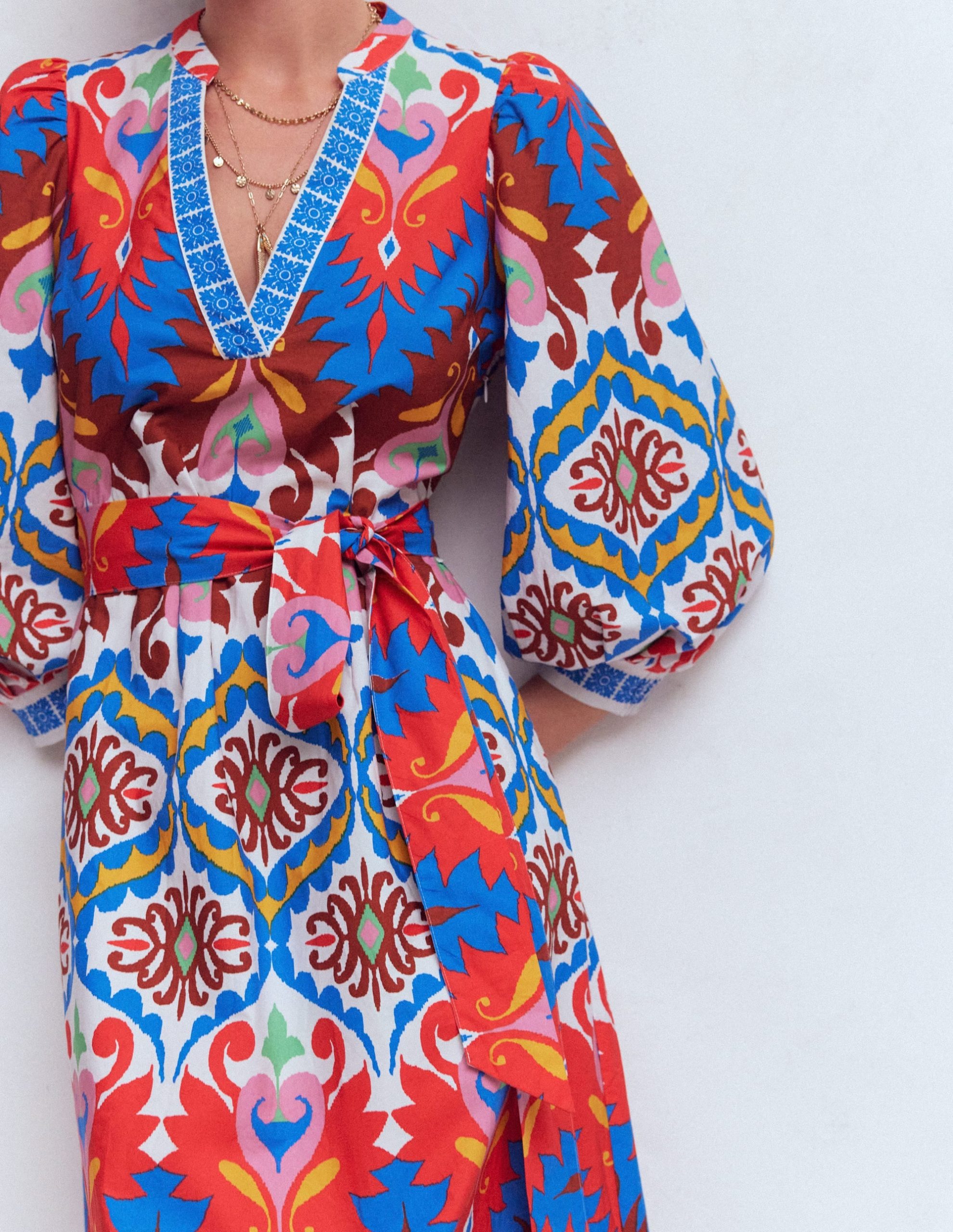 Octavia Cotton Dress-Multi Ikat Dream - Image 2
