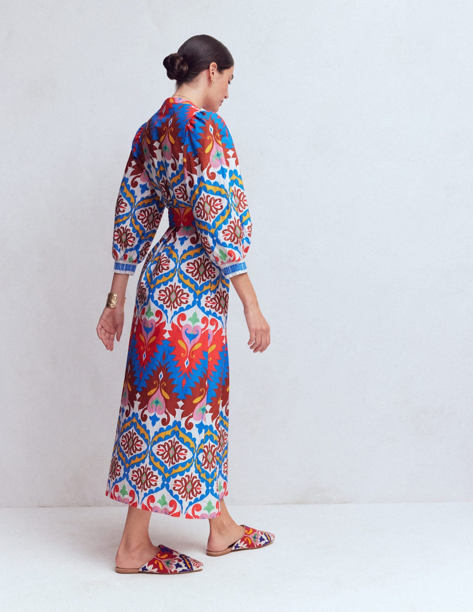 Octavia Cotton Dress-Multi Ikat Dream - Image 3
