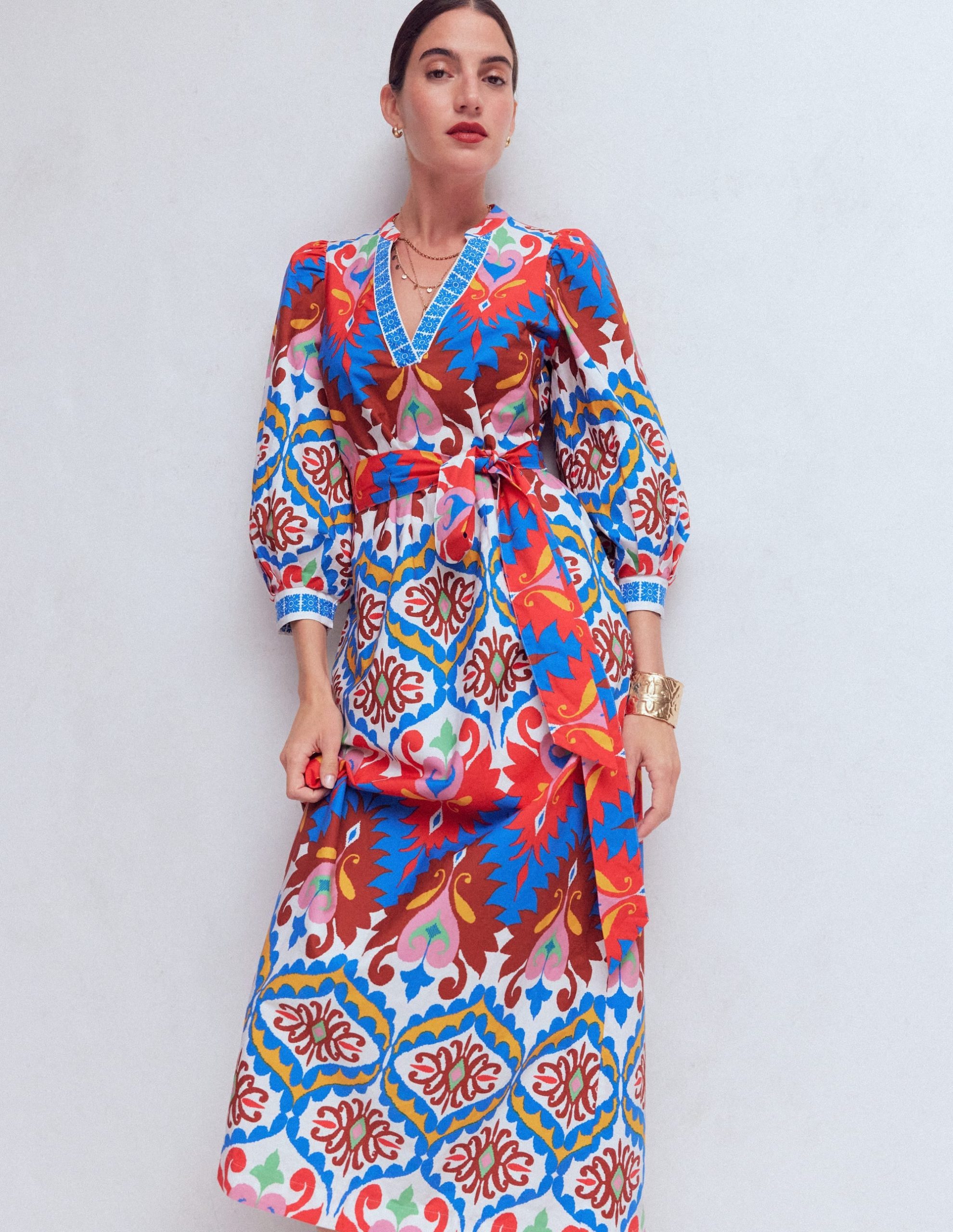 Octavia Cotton Dress-Multi Ikat Dream - Image 4