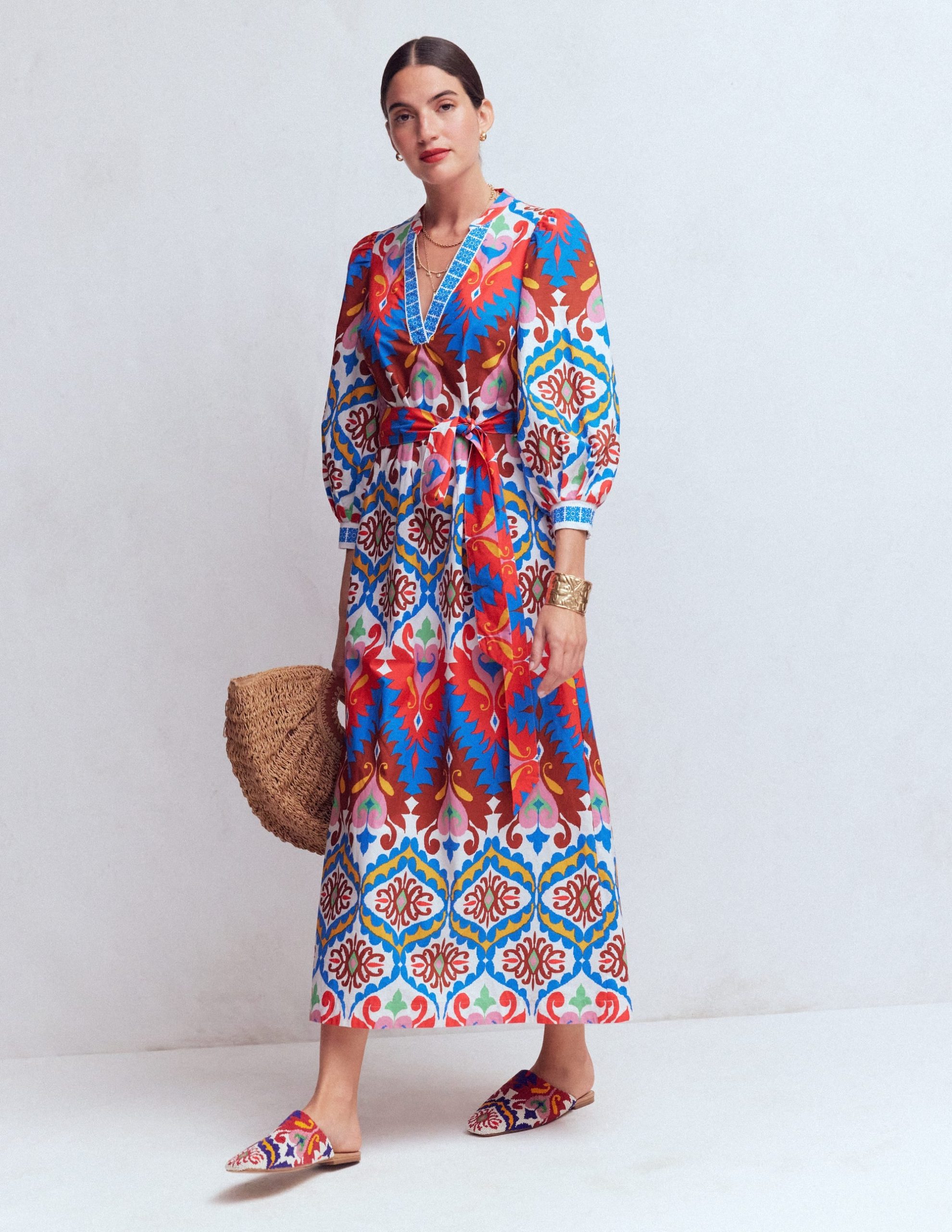 Octavia Cotton Dress-Multi Ikat Dream - Image 5