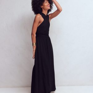 Multiway Jersey Maxi Dress-Black