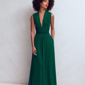 Multiway Jersey Maxi Dress-Emerald Night