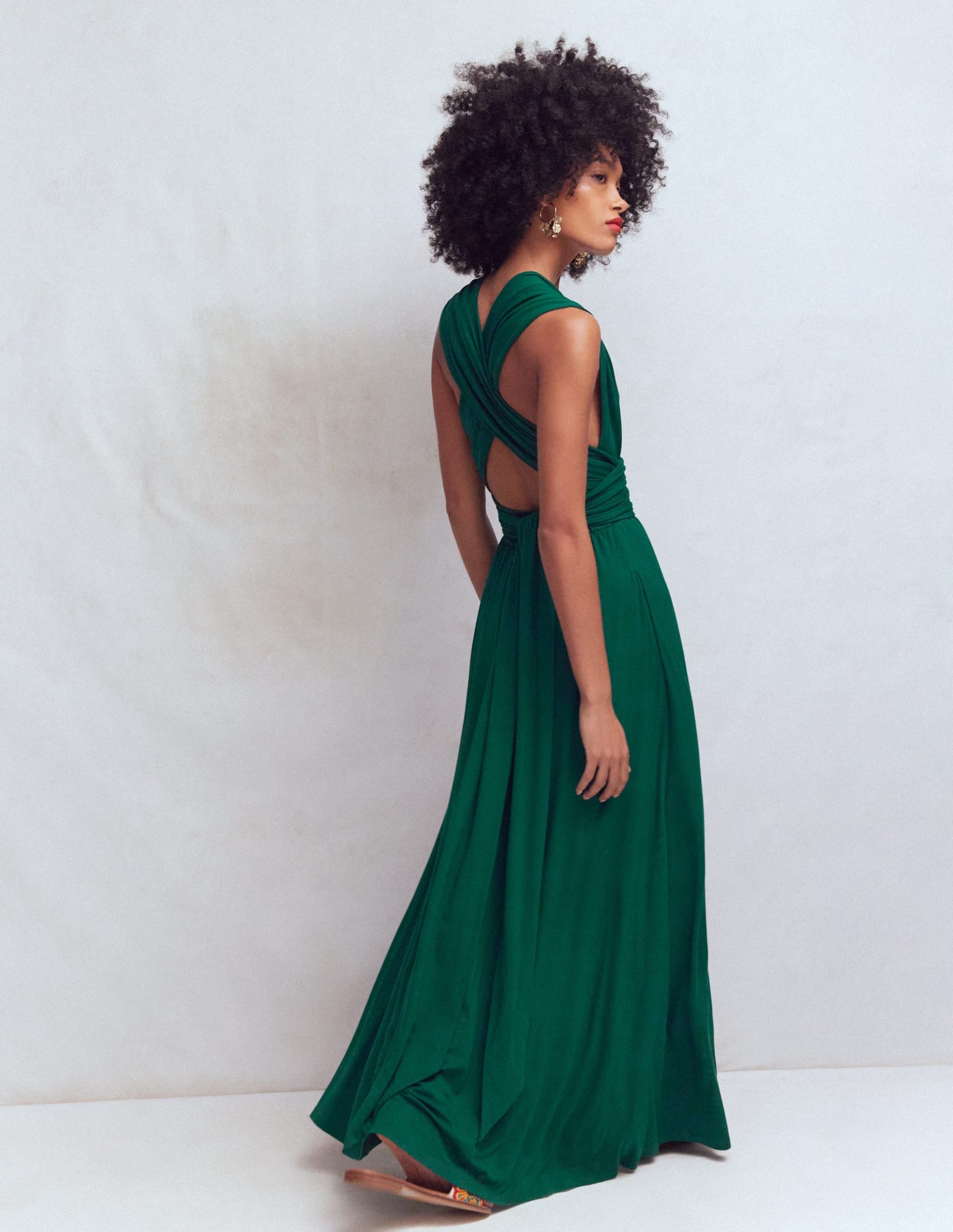 Multiway Jersey Maxi Dress-Emerald Night - Image 3