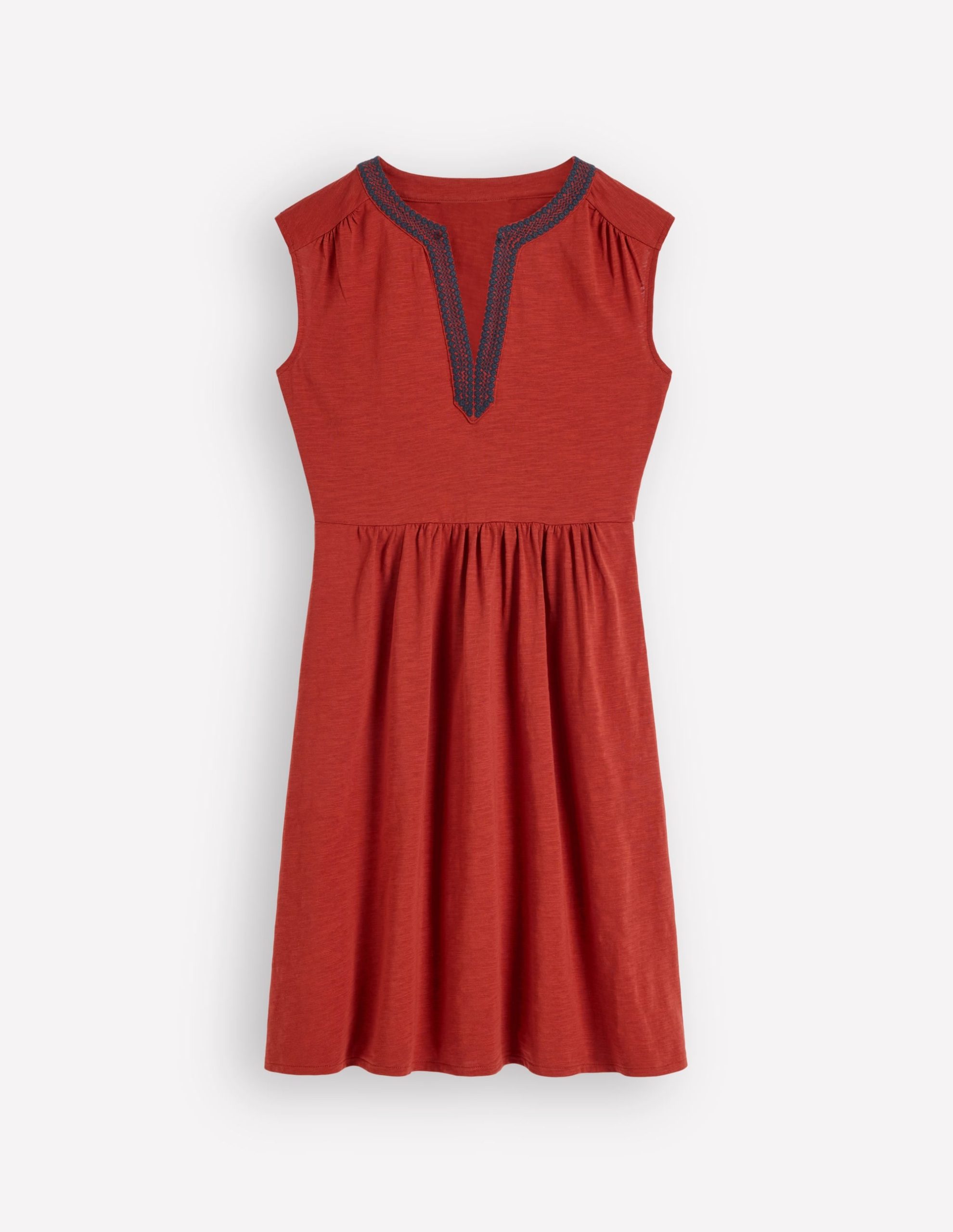 May Embroidered Short Dress-Burnt Orange - Image 6