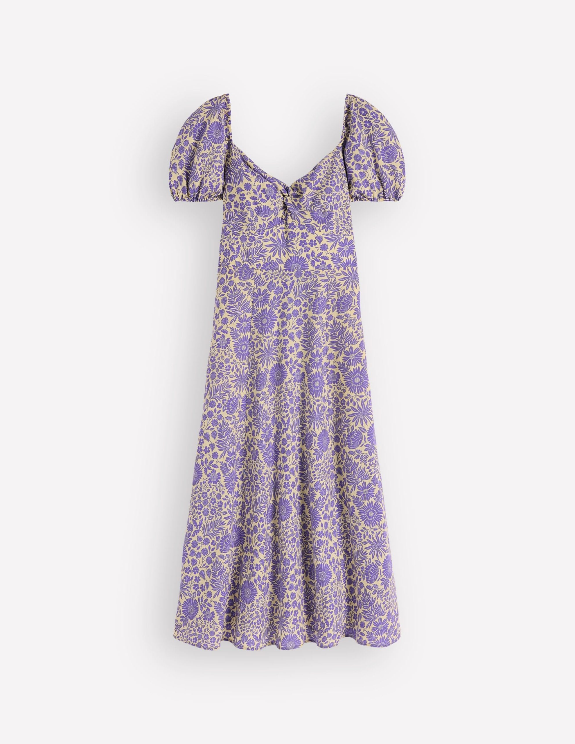 Twist Front Linen Blend Dress-Han Purple. Flowerbed Bloom - Image 8