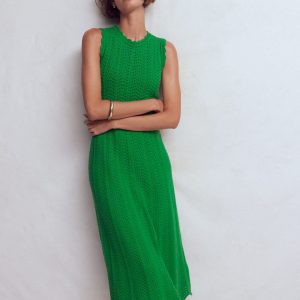 Stella Maxi Crochet Dress-Shamrock Green