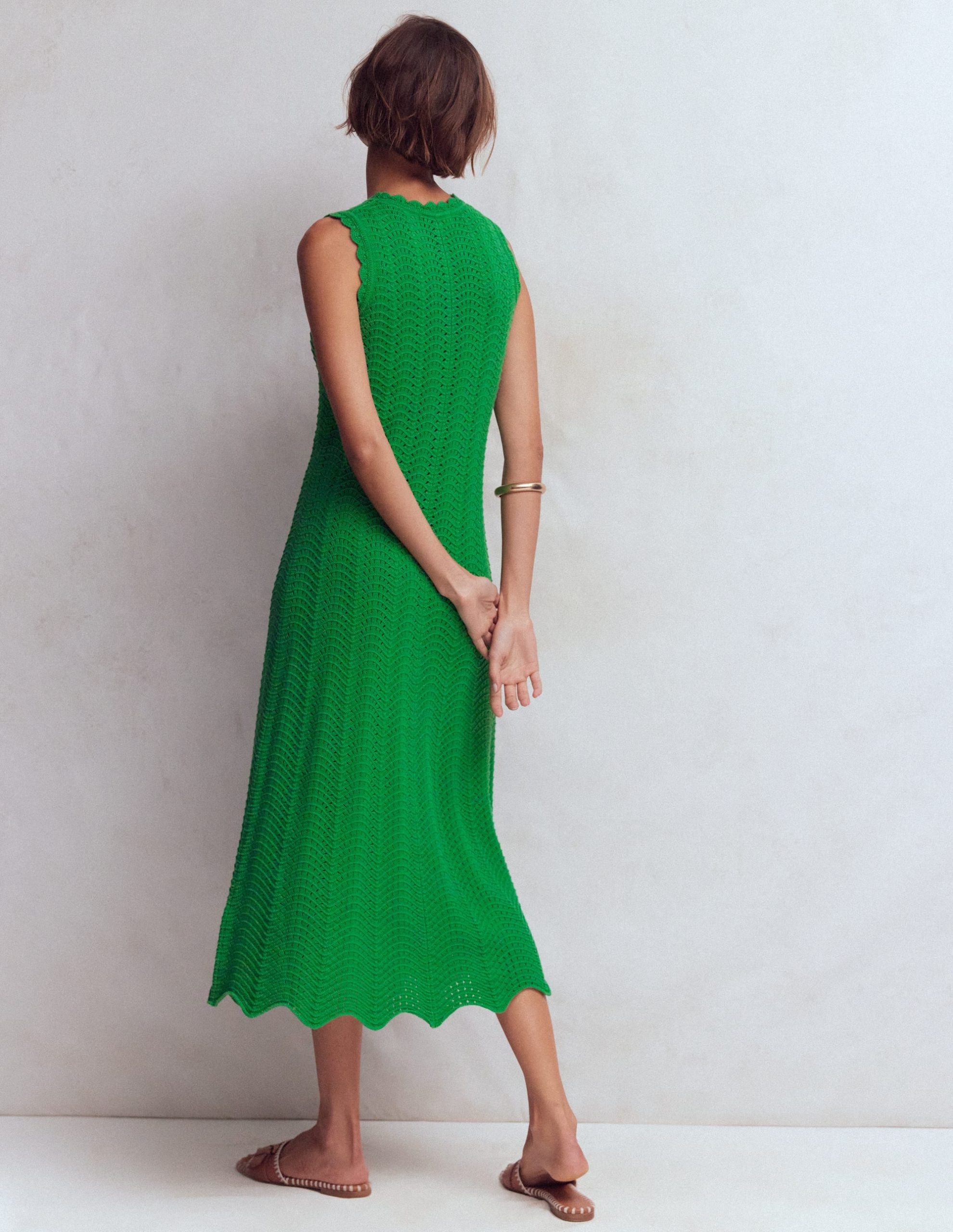 Stella Maxi Crochet Dress-Shamrock Green - Image 3