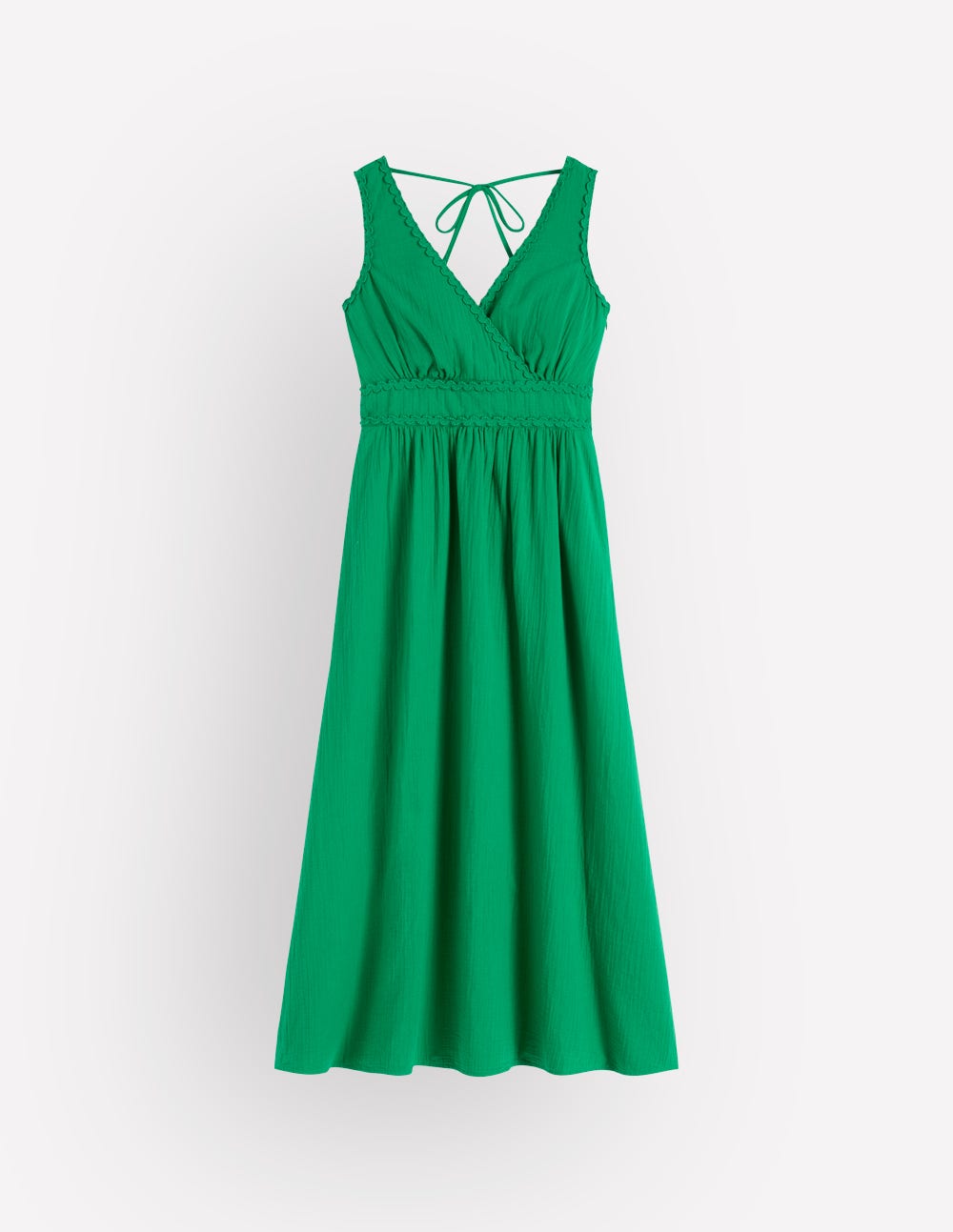 Lorna Trim Double Cloth Dress-Rich Emerald - Image 6