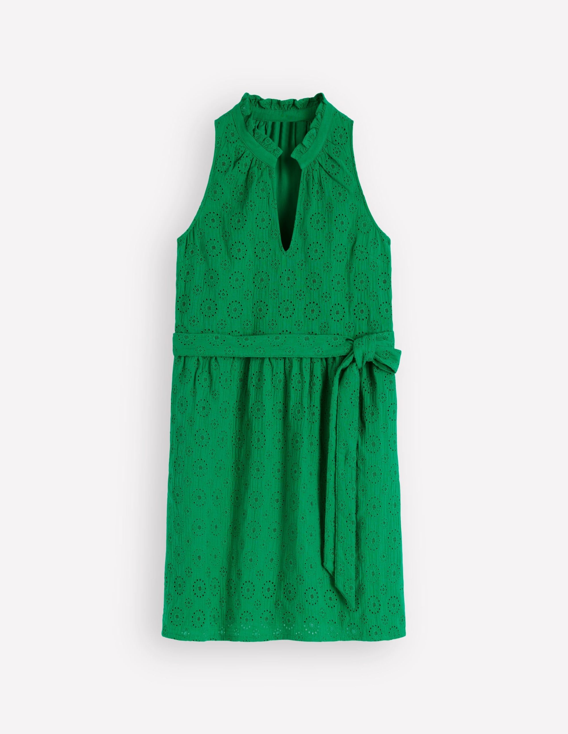 Viv Double Cloth Short Dress-Highland Green Broderie - Image 5