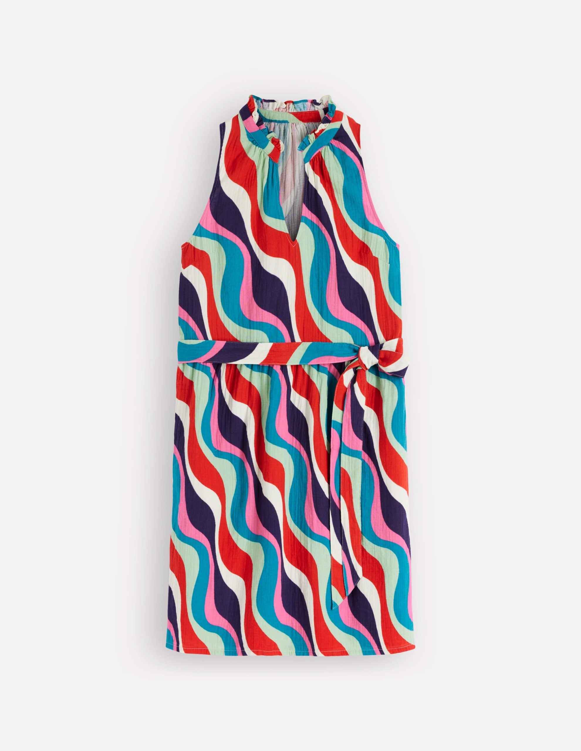 Viv Double Cloth Short Dress-Multi. Rythmic Wave - Image 6