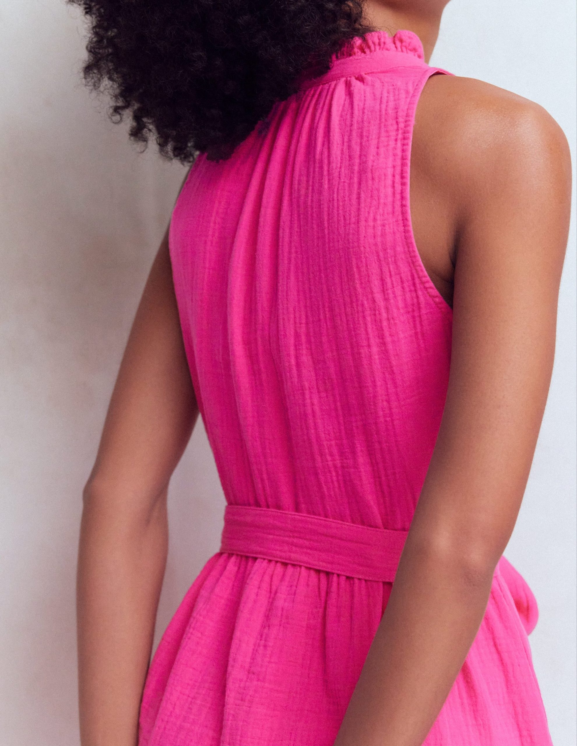 Viv Double Cloth Short Dress-Pink Peony - Image 2