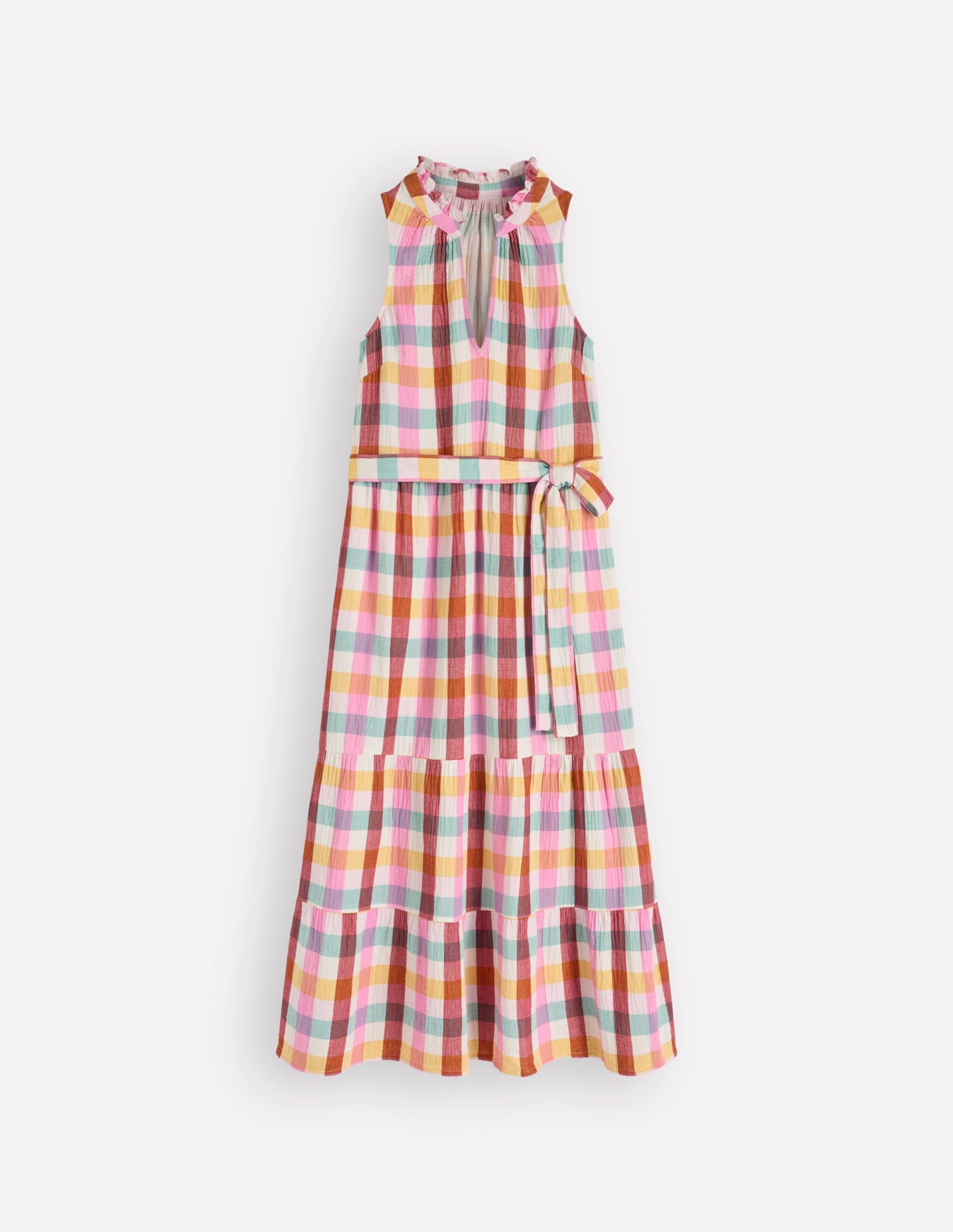 Viv Double Cloth Maxi Dress-Multi Check - Image 7