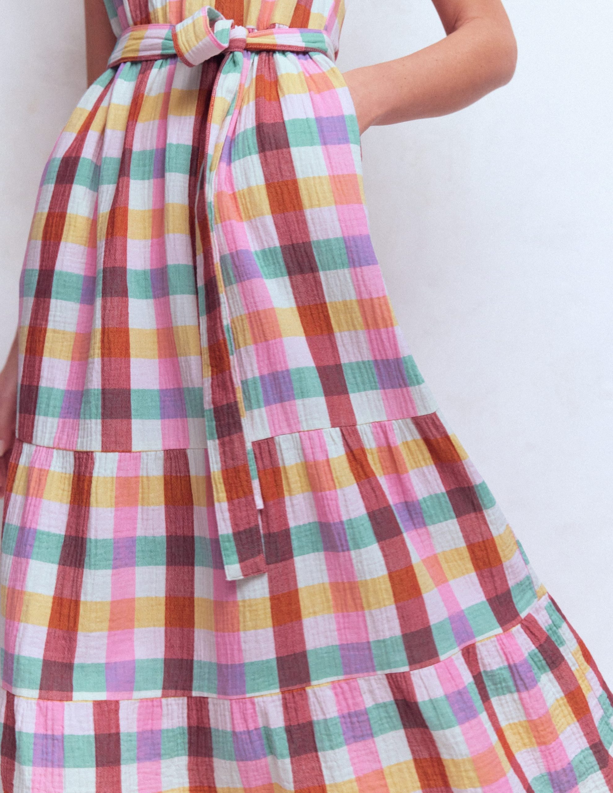 Viv Double Cloth Maxi Dress-Multi Check - Image 2