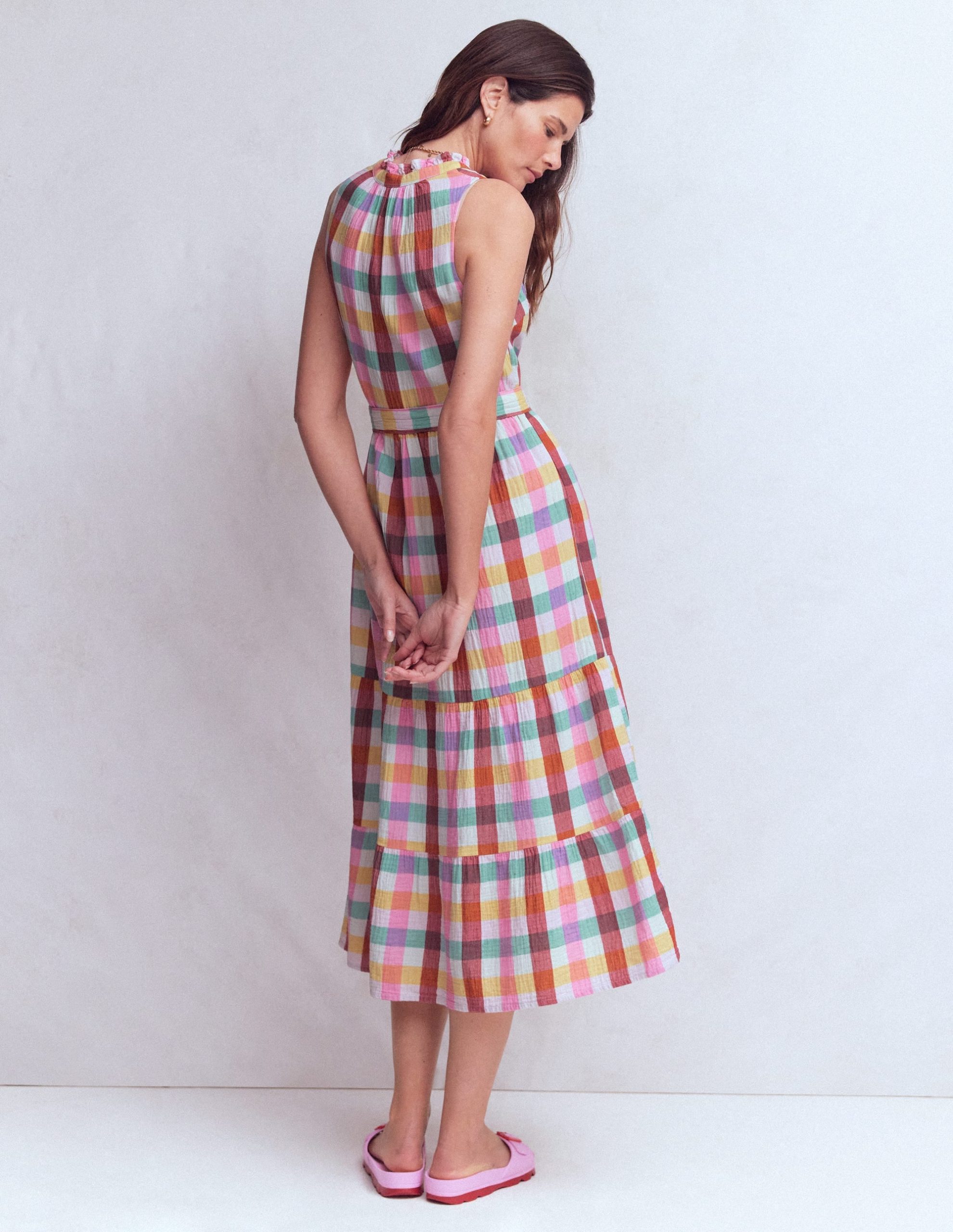 Viv Double Cloth Maxi Dress-Multi Check - Image 3