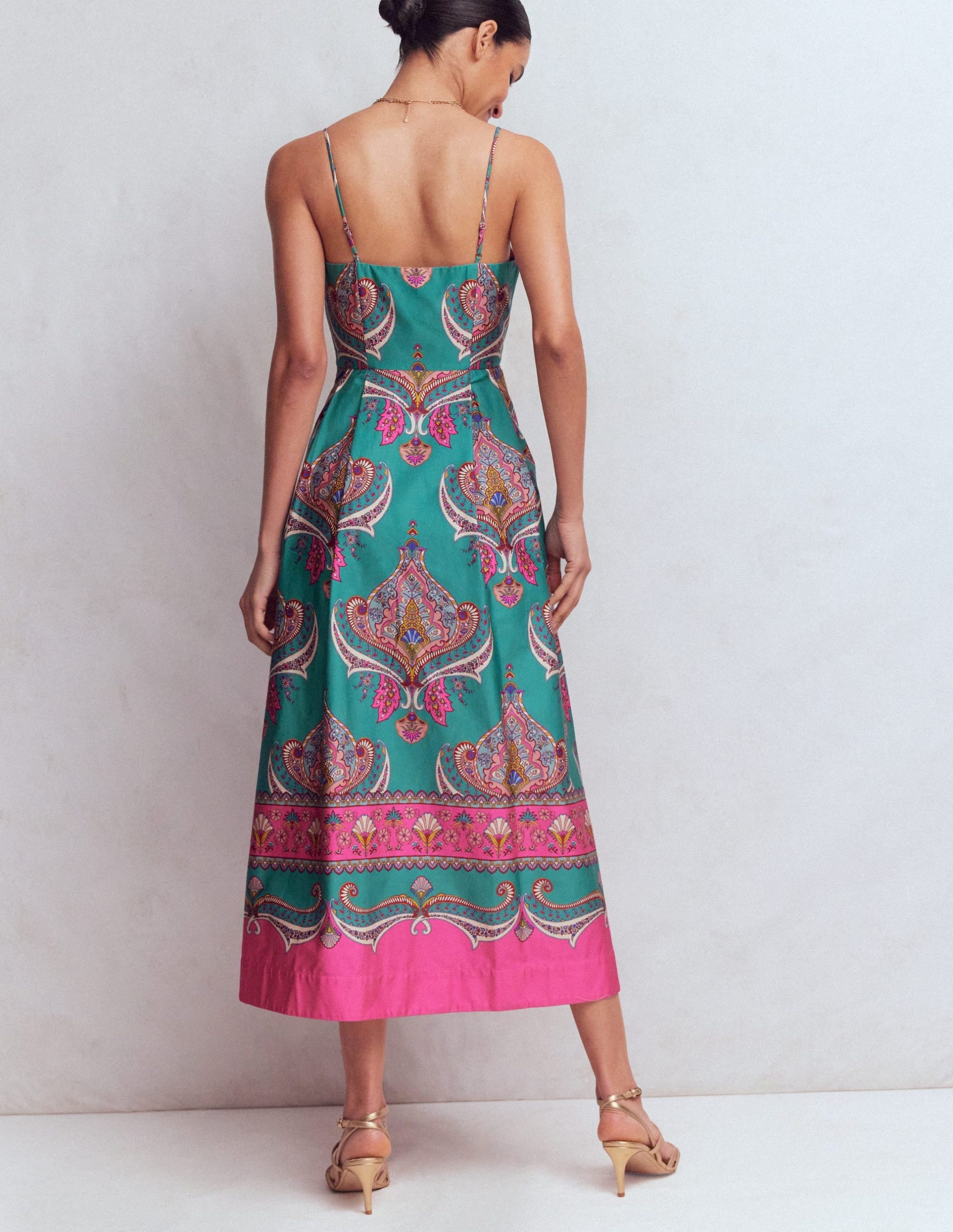Empire Poplin Occasion Dress-Aurora Blue. Ornamental Charm - Image 3
