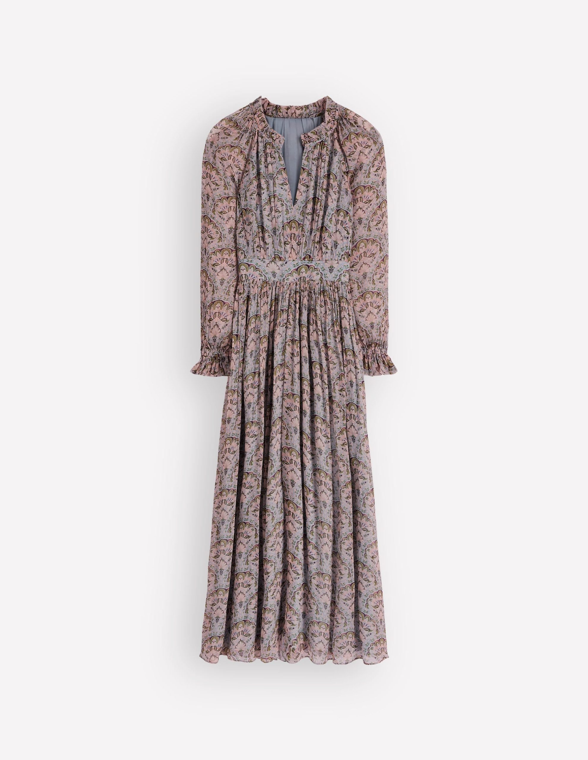Romantic Ruffle Neck Dress-Multi Paradise Gardens - Image 8
