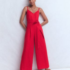 Linen Strappy Jumpsuit-Salsa