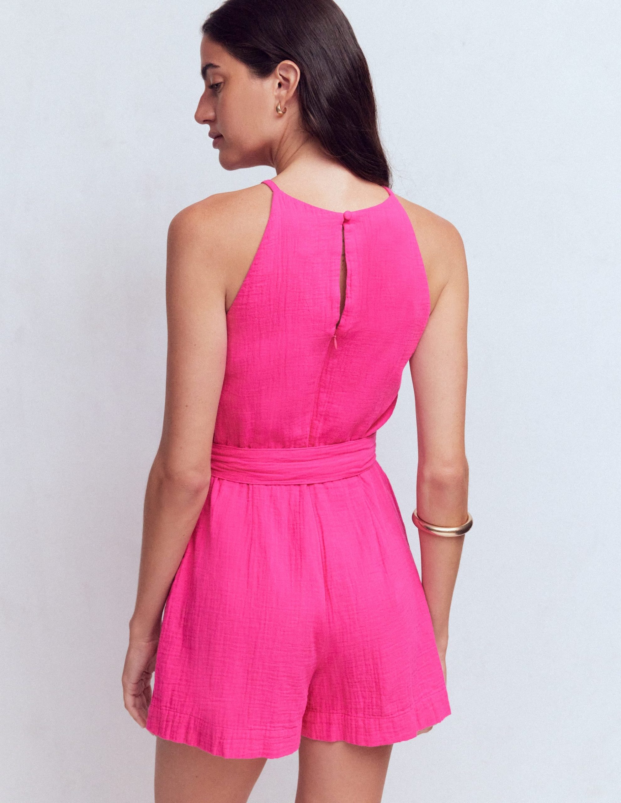 Rosa Double Cloth Playsuit-Pink Peony - Image 3