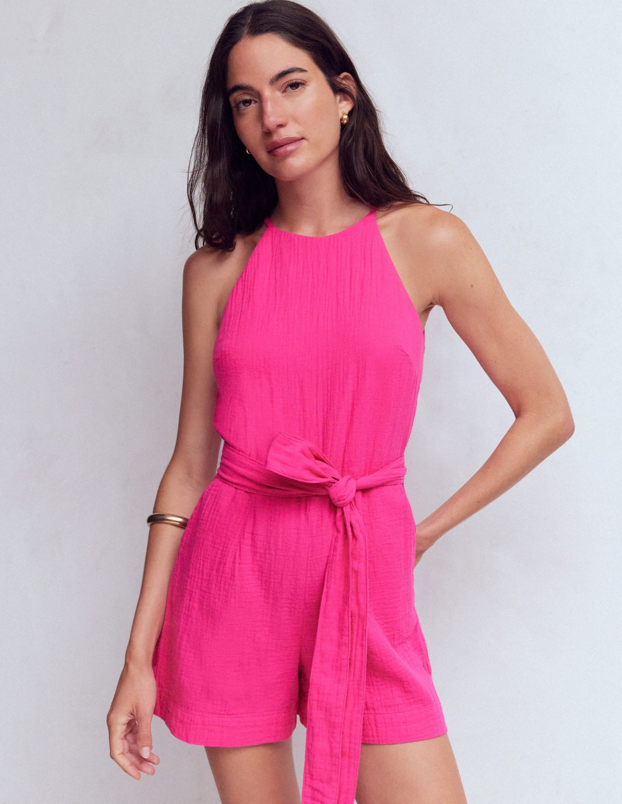 Rosa Double Cloth Playsuit-Pink Peony - Image 4