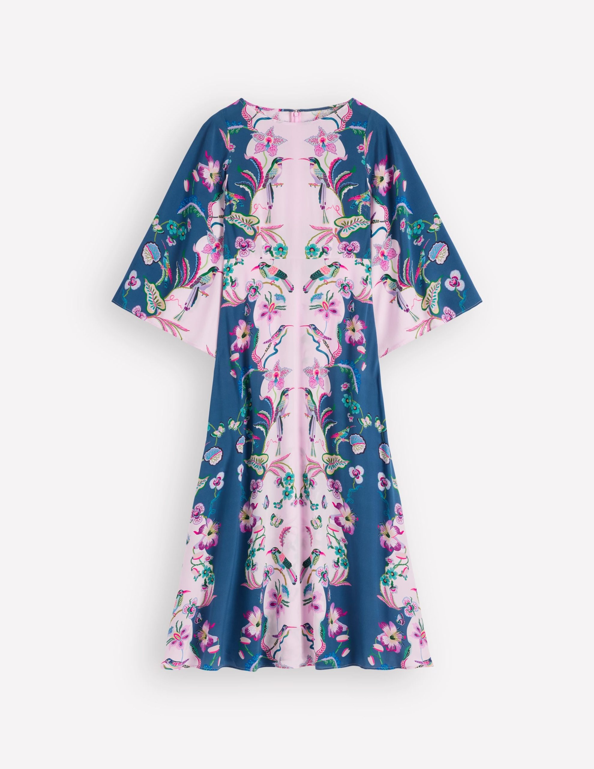 Angel Sleeve Boat Neck Dress-Tourmaline Blue. Orchid Canopy - Image 6