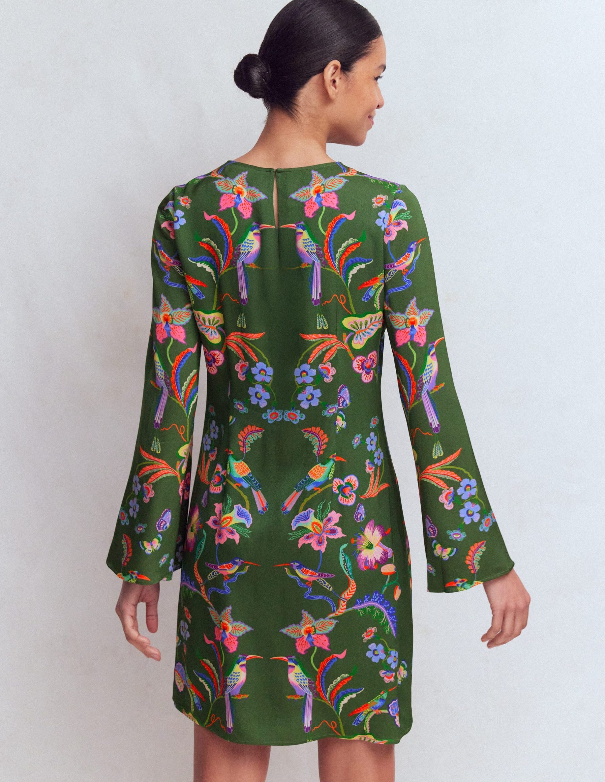 Flared Sleeve Shift Dress-Multi. Orchid Canopy - Image 3