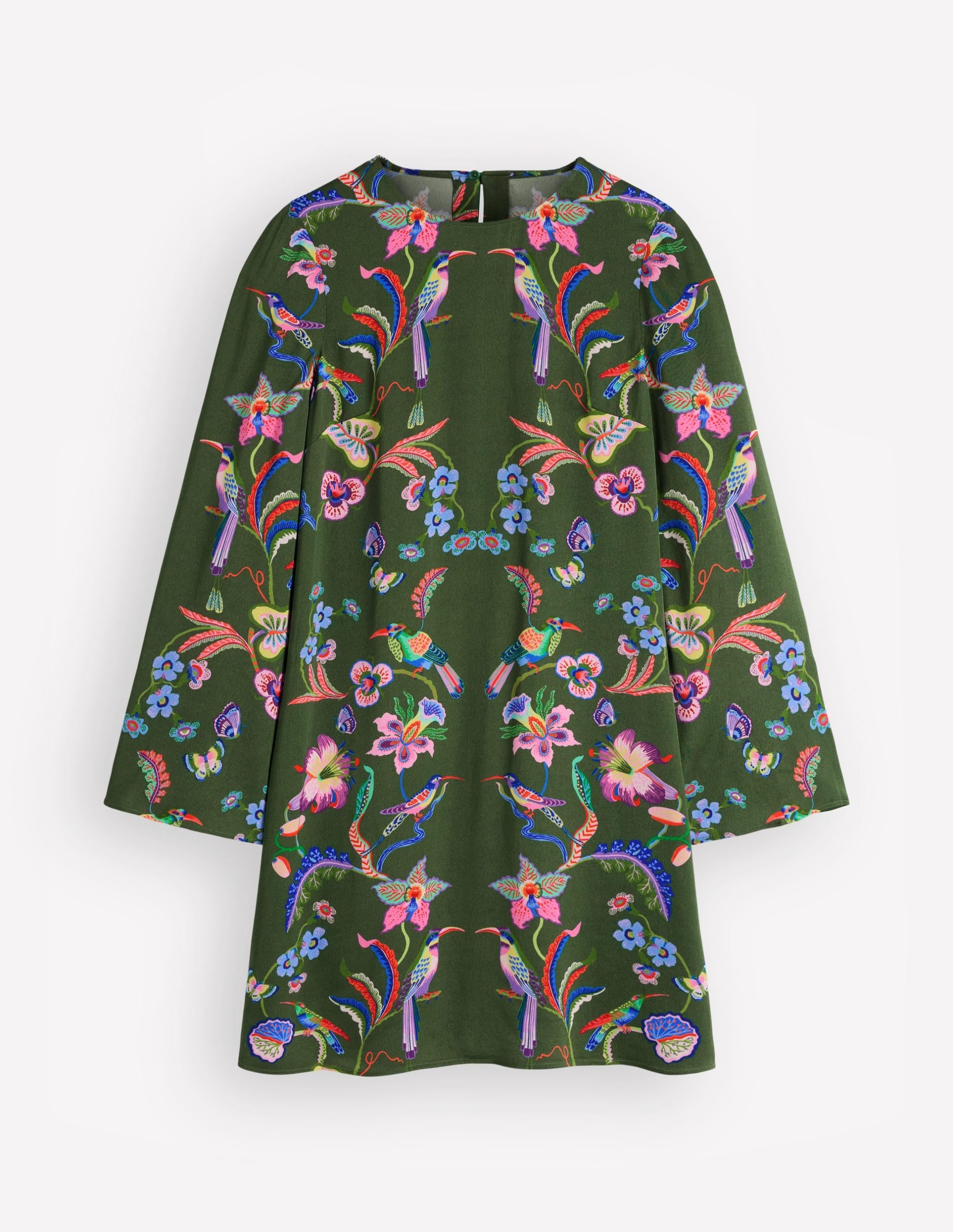 Flared Sleeve Shift Dress-Multi. Orchid Canopy - Image 7