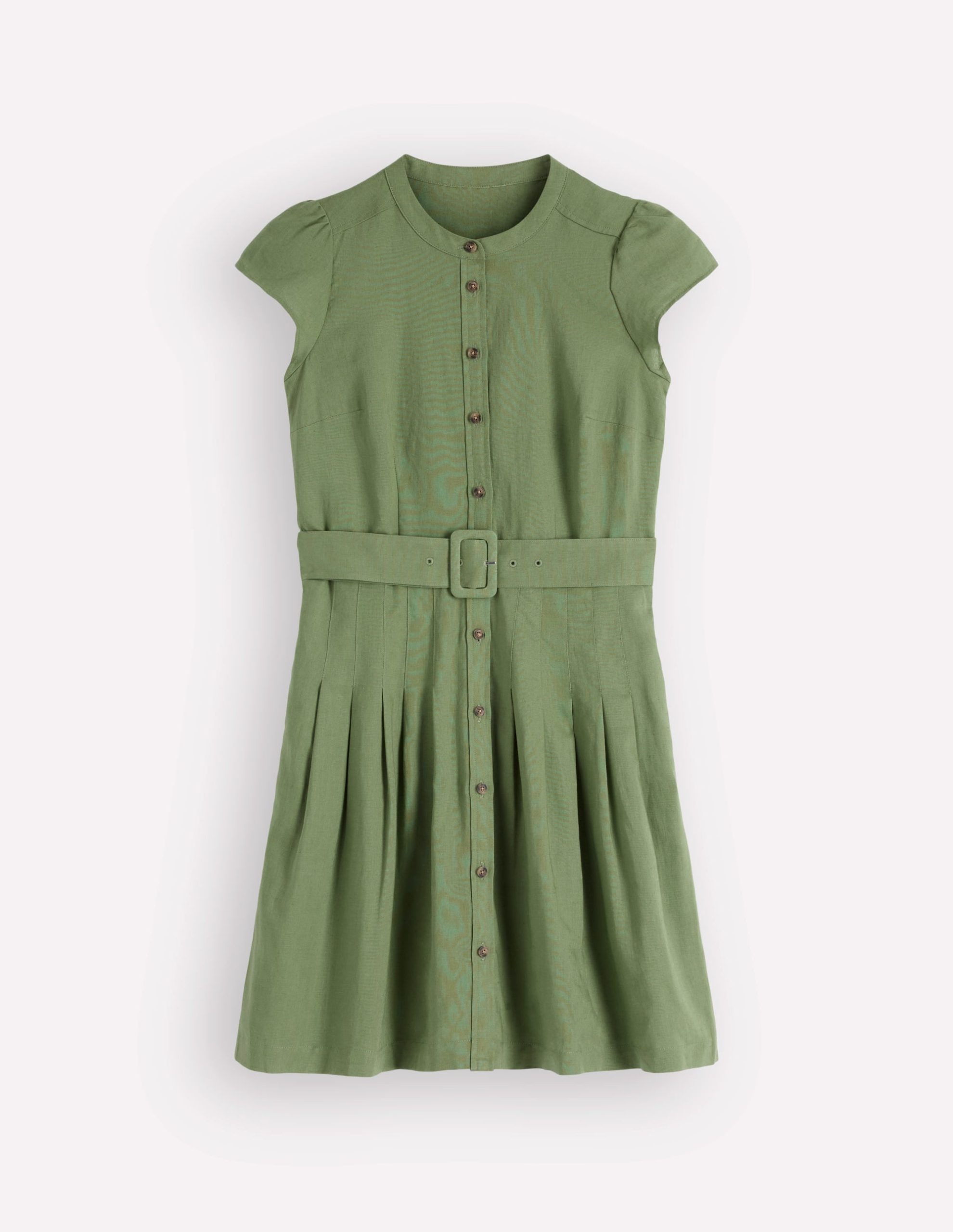 Arabella Short Linen Dress-Safari Green - Image 7