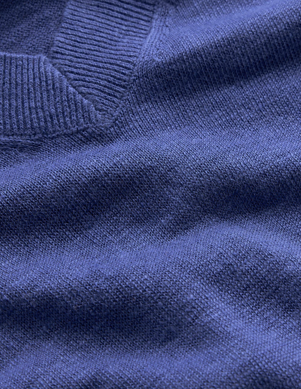 Agnes Linen V Neck T-Shirt-Solid Blue - Image 6