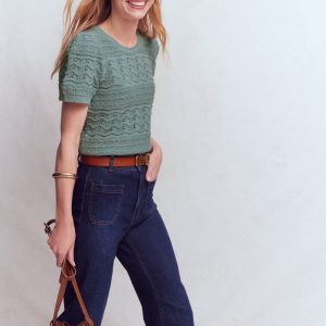 Monica Knitted T-Shirt-Blue