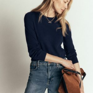 Camilla Cotton Crew Sweater-Navy