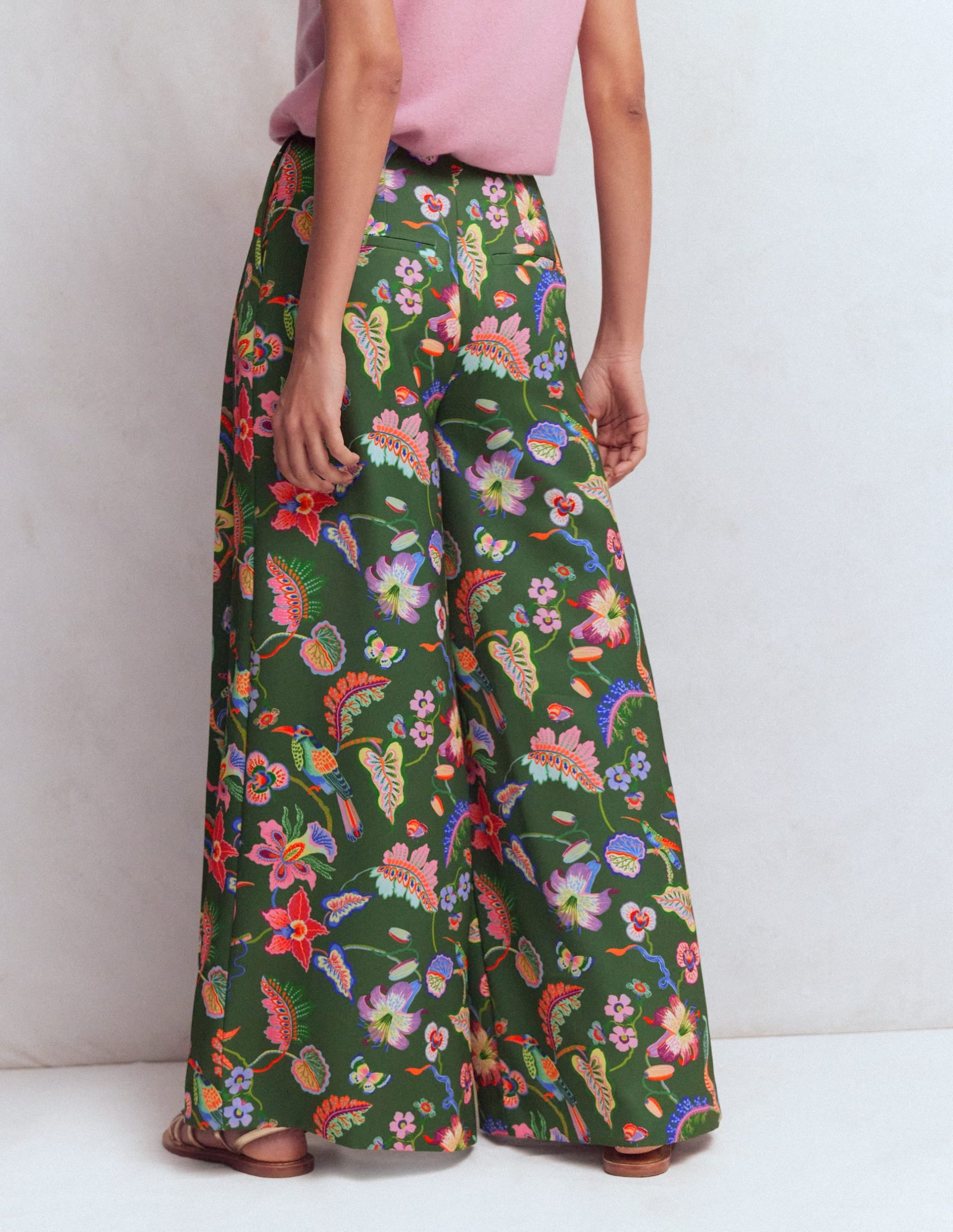 Regent Wide Leg Pants-Hunter Green. Orchid Canopy - Image 3