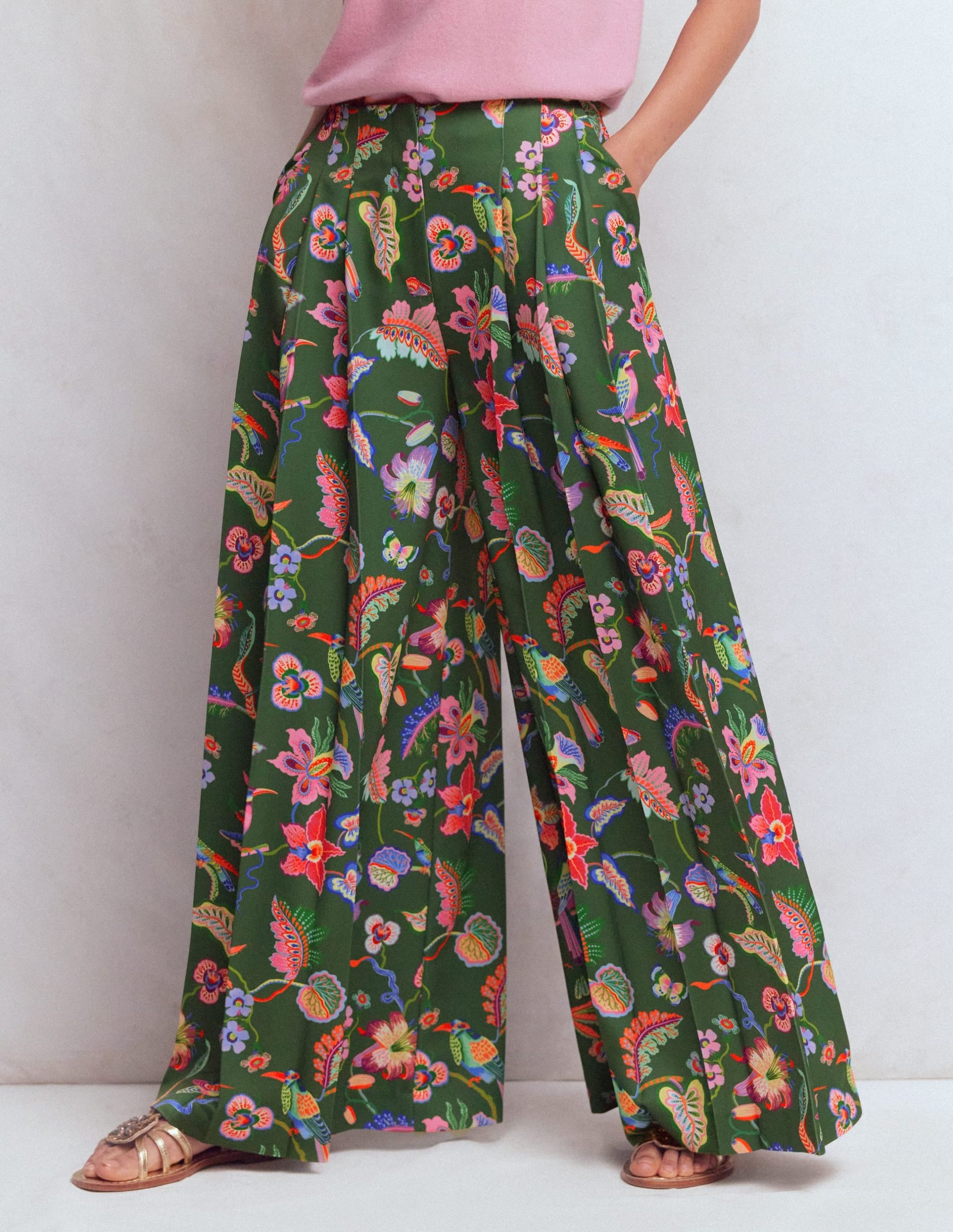 Regent Wide Leg Pants-Hunter Green. Orchid Canopy - Image 4