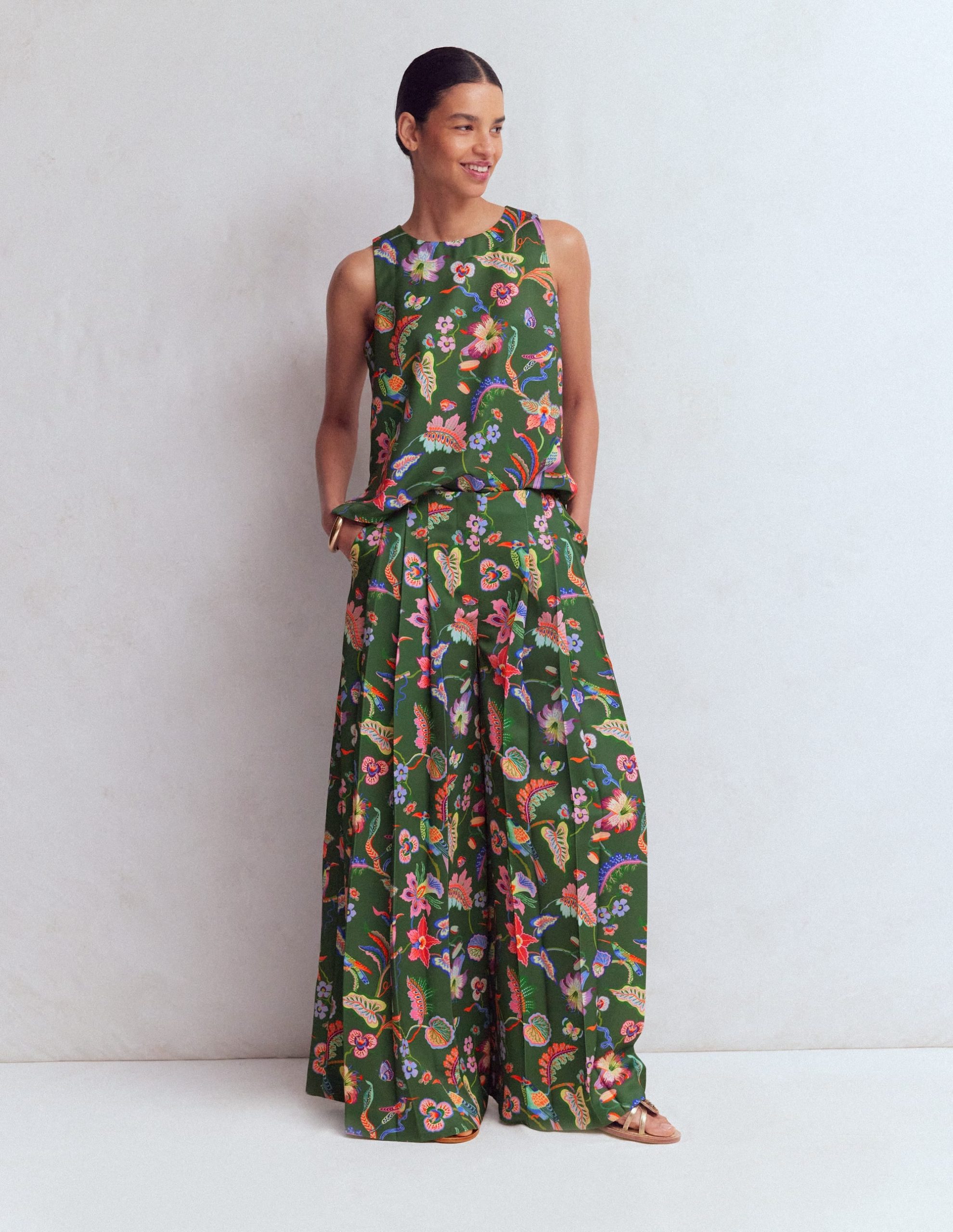 Regent Wide Leg Pants-Hunter Green. Orchid Canopy - Image 5
