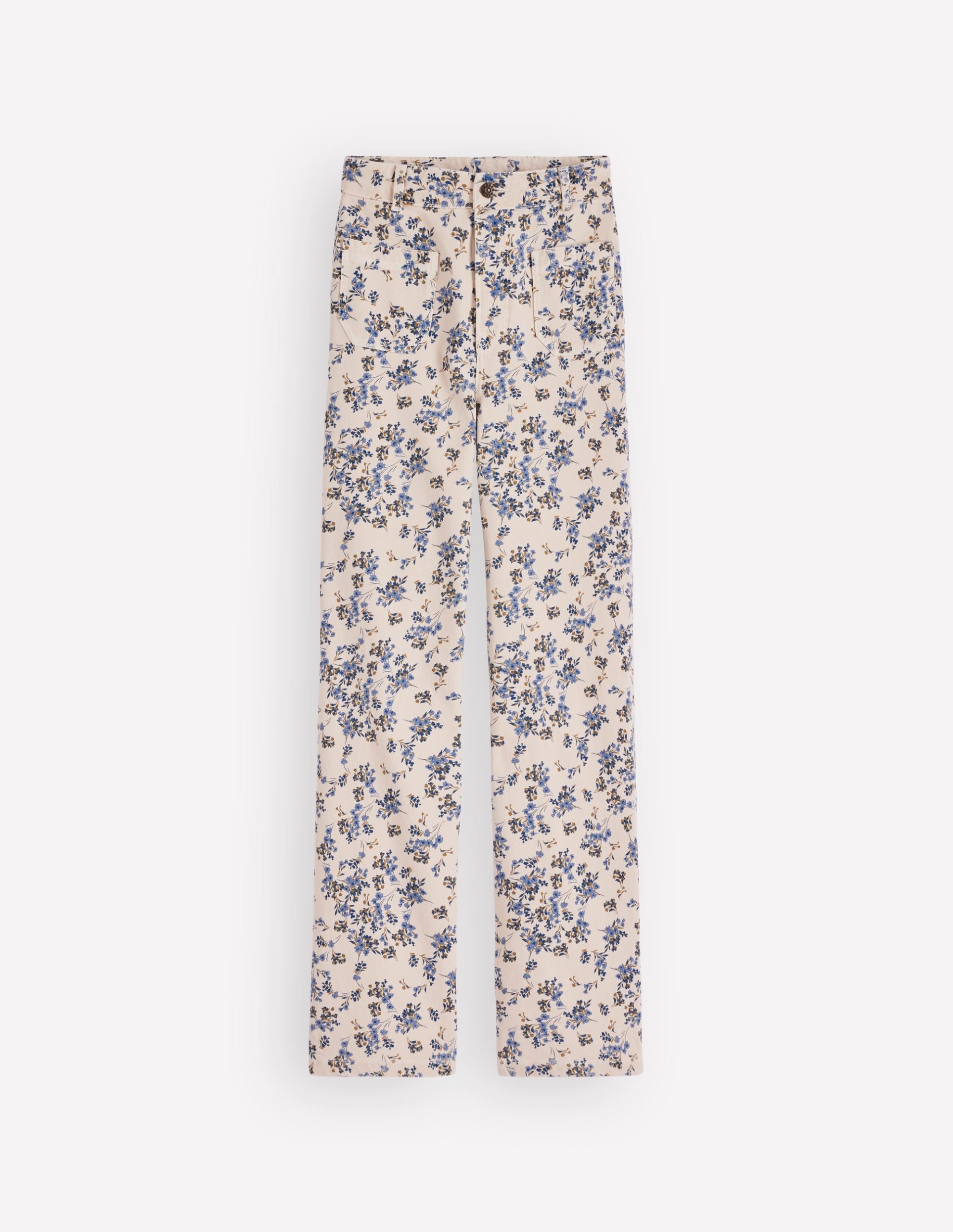 Straight Leg Pocket Jeans-Ivory Floral - Image 6